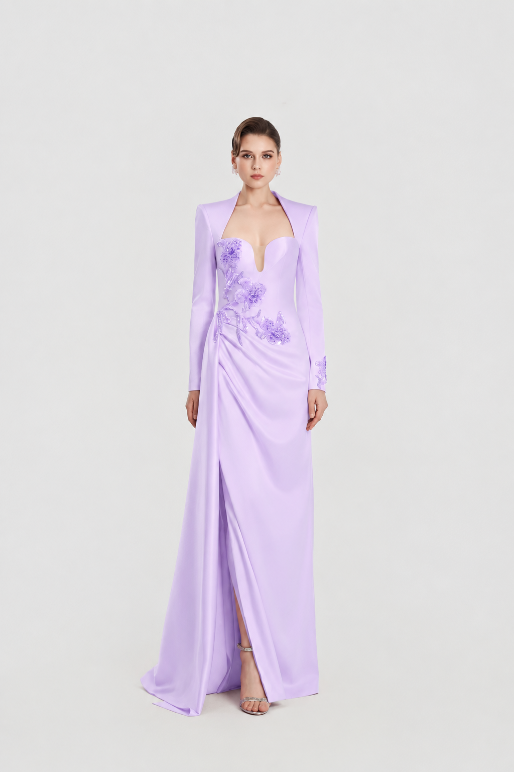 Chest Cut-Out Side Draped Dress