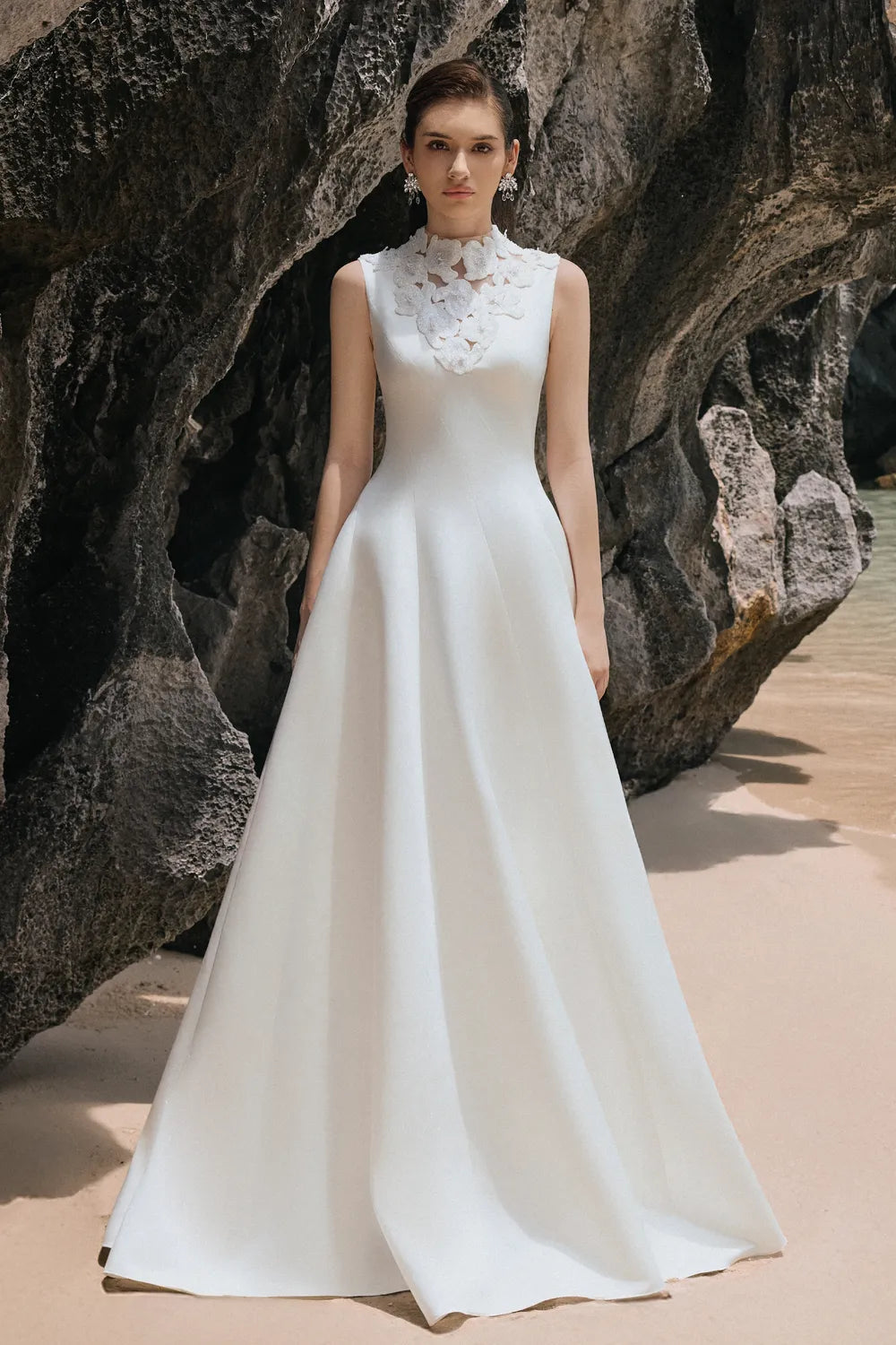 Sleeveless Floral Embellished Dress