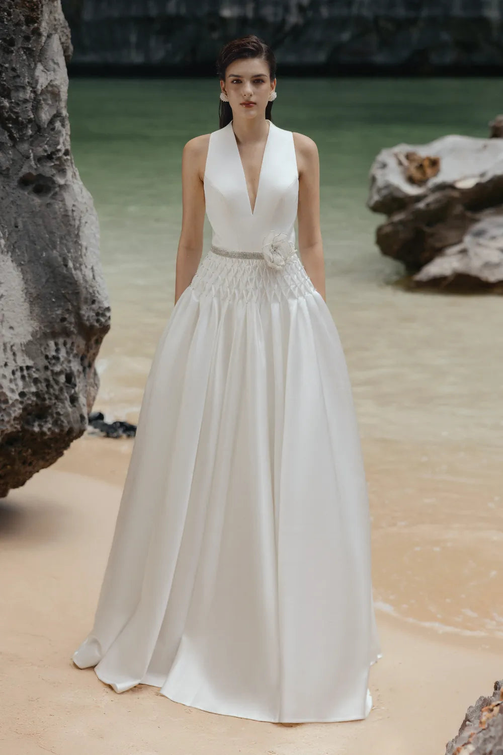 Honeycomb Smocked Low Waist Dress