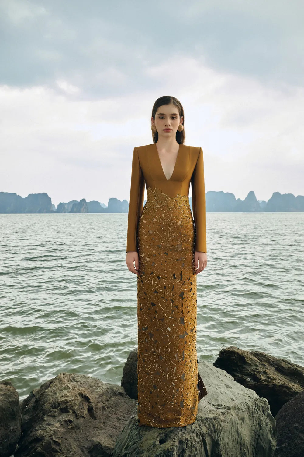 Floral Lasercut With Crystal Embellished Dress