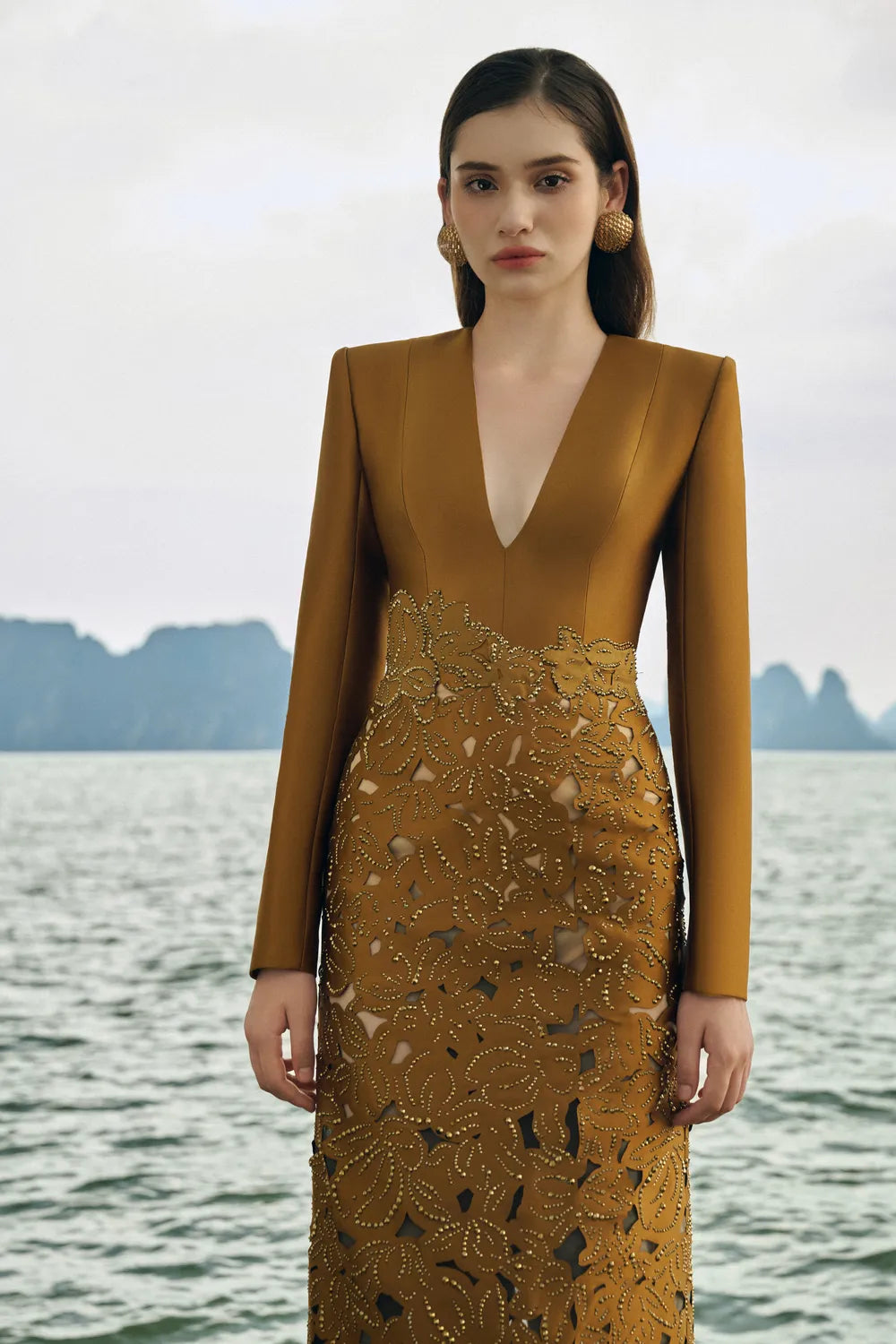 Floral Lasercut With Crystal Embellished Dress