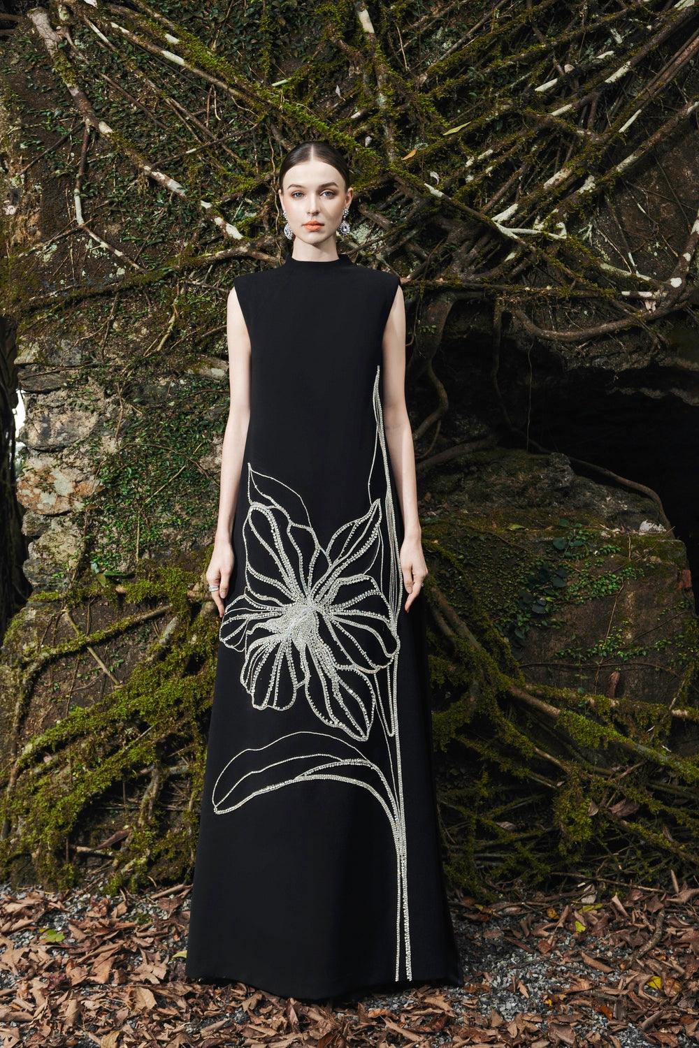 Sleeveless High Neck A-Line Dress