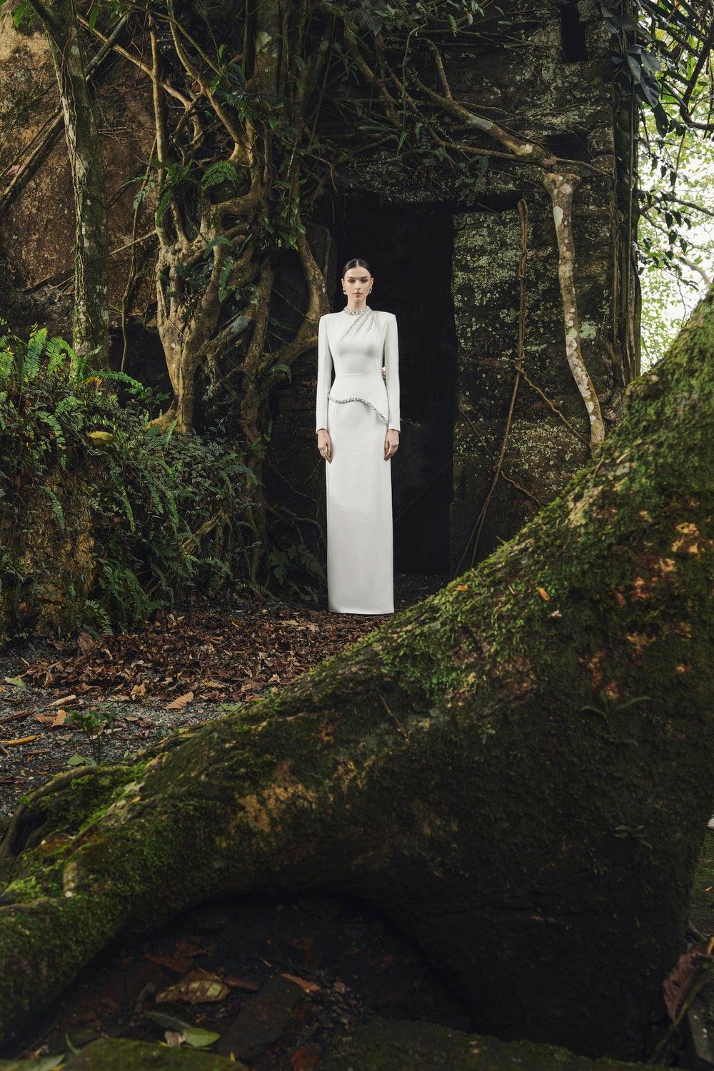 Stylized Crystal Embellished Dress