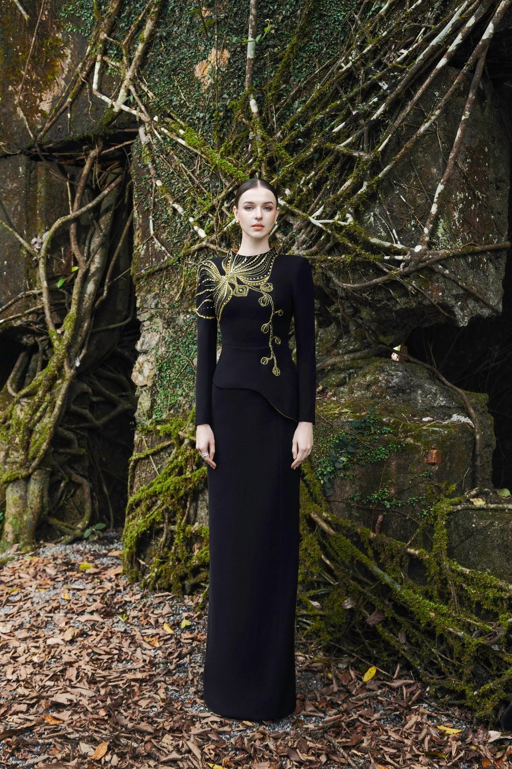 Orchid Embellished Open Back Dress