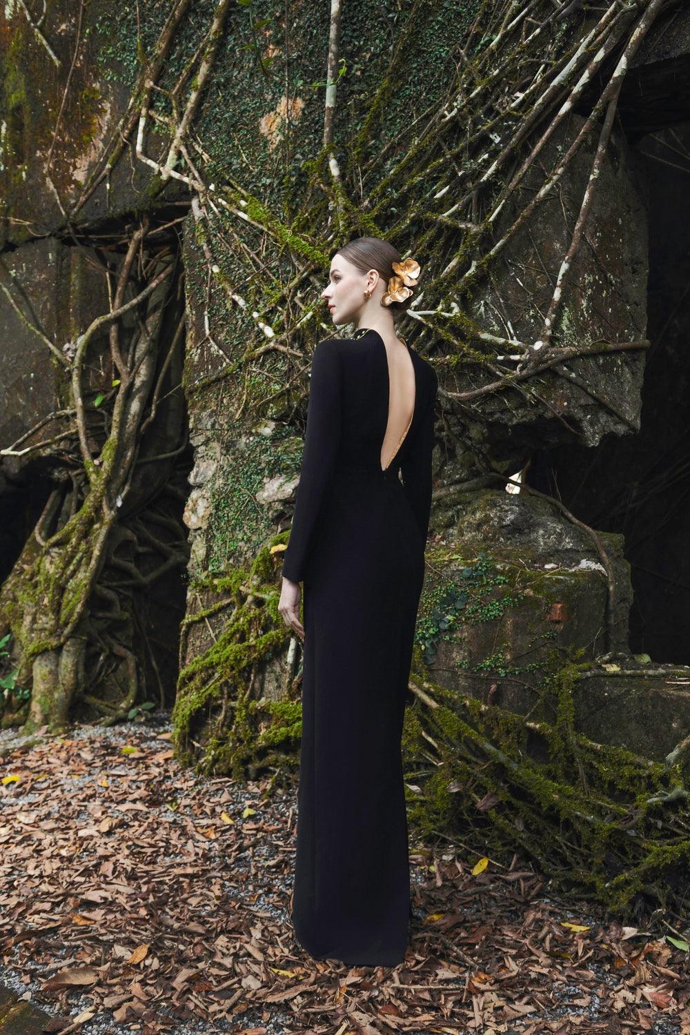 Orchid Embellished Open Back Dress