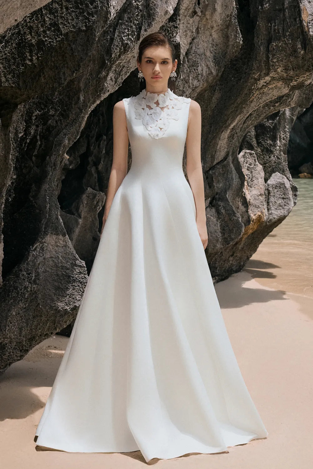 Sleeveless Floral Embellished Dress