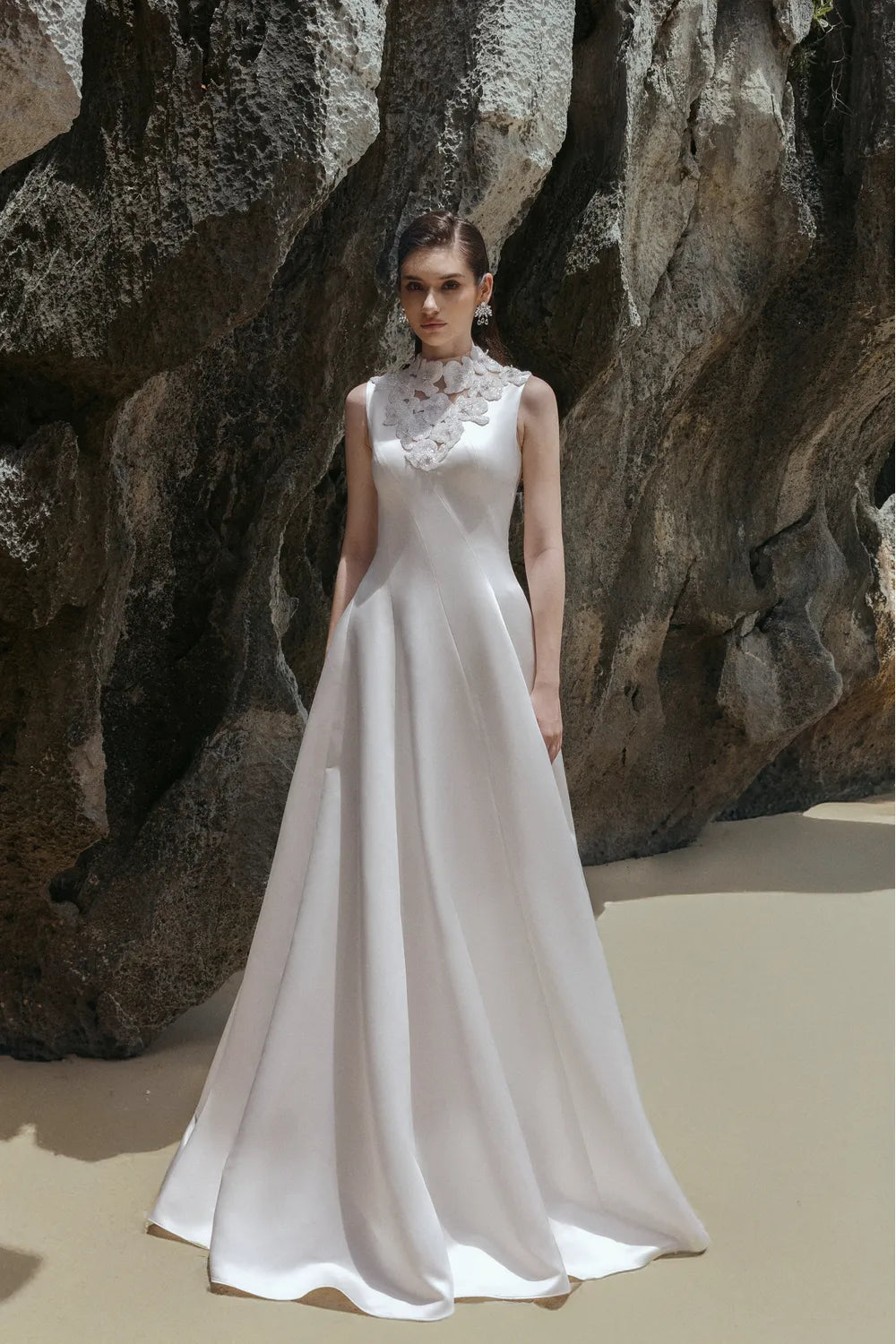 Sleeveless Floral Embellished Dress