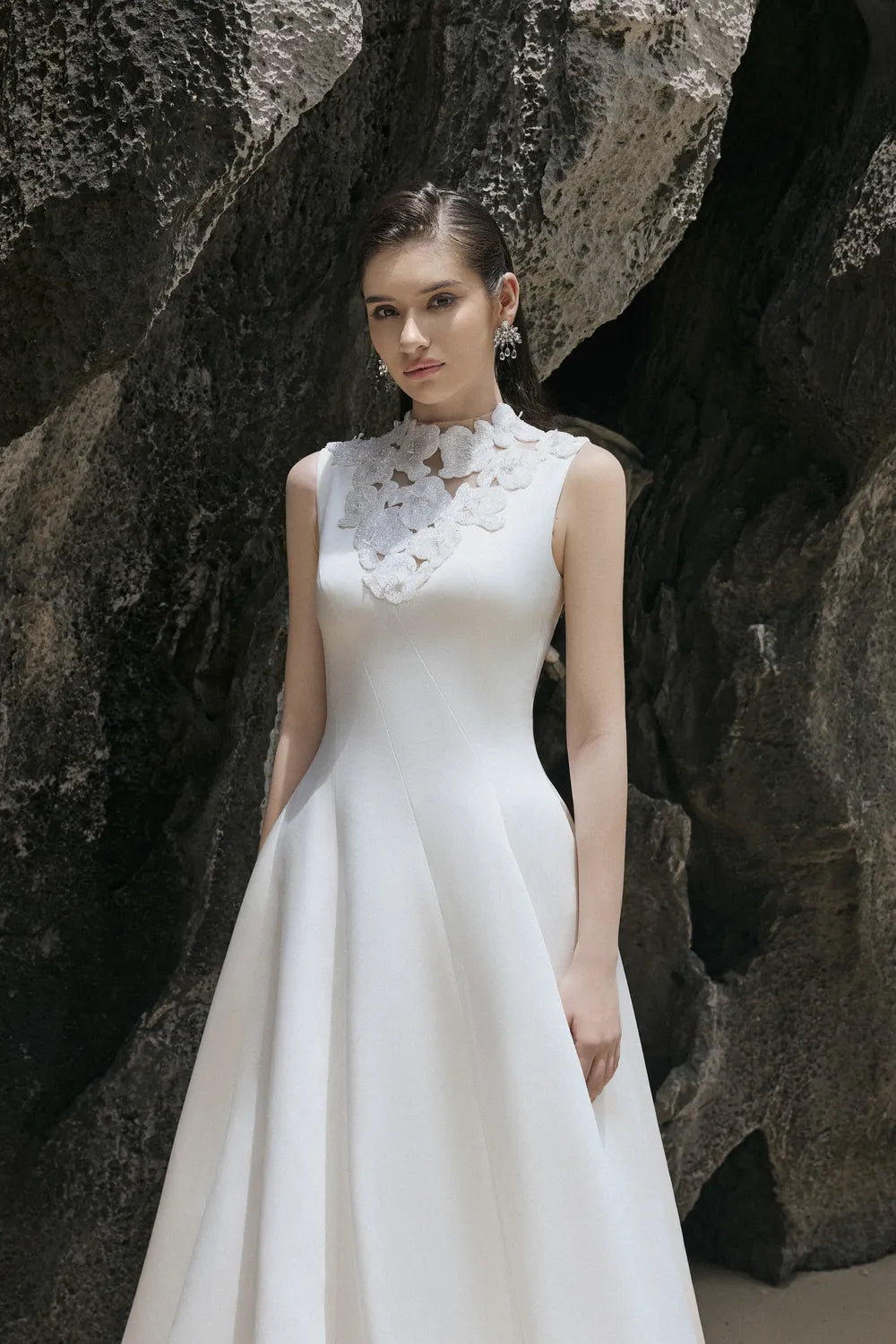 Sleeveless Floral Embellished Dress