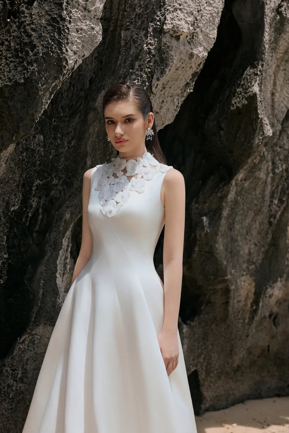 Sleeveless Floral Embellished Dress