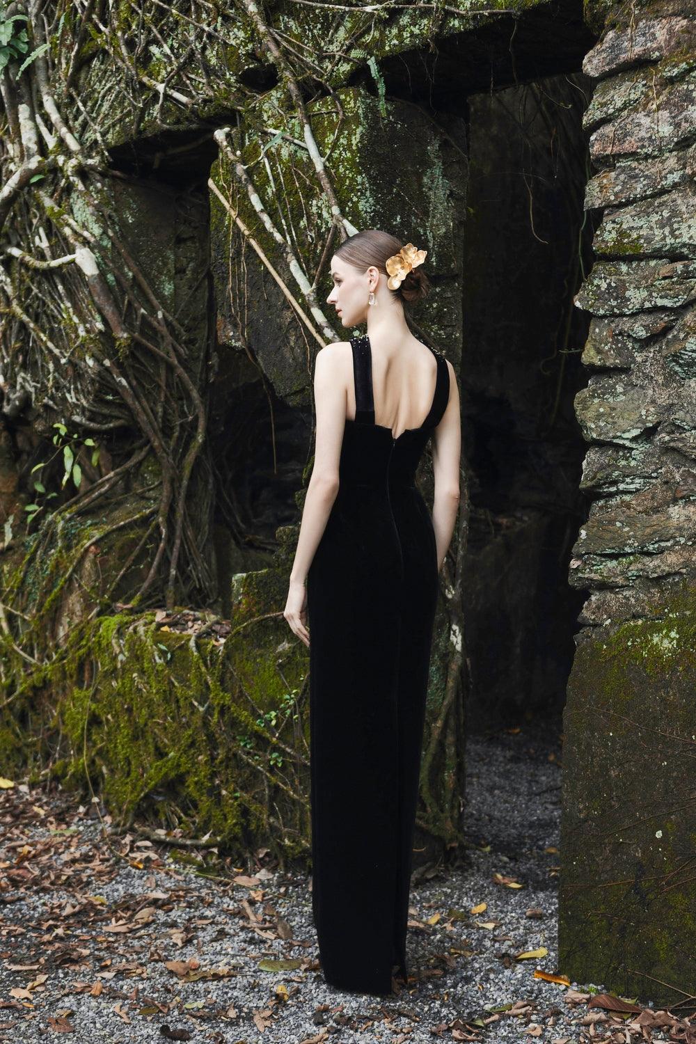 Stylized Strappy Crystal Embellished Dress