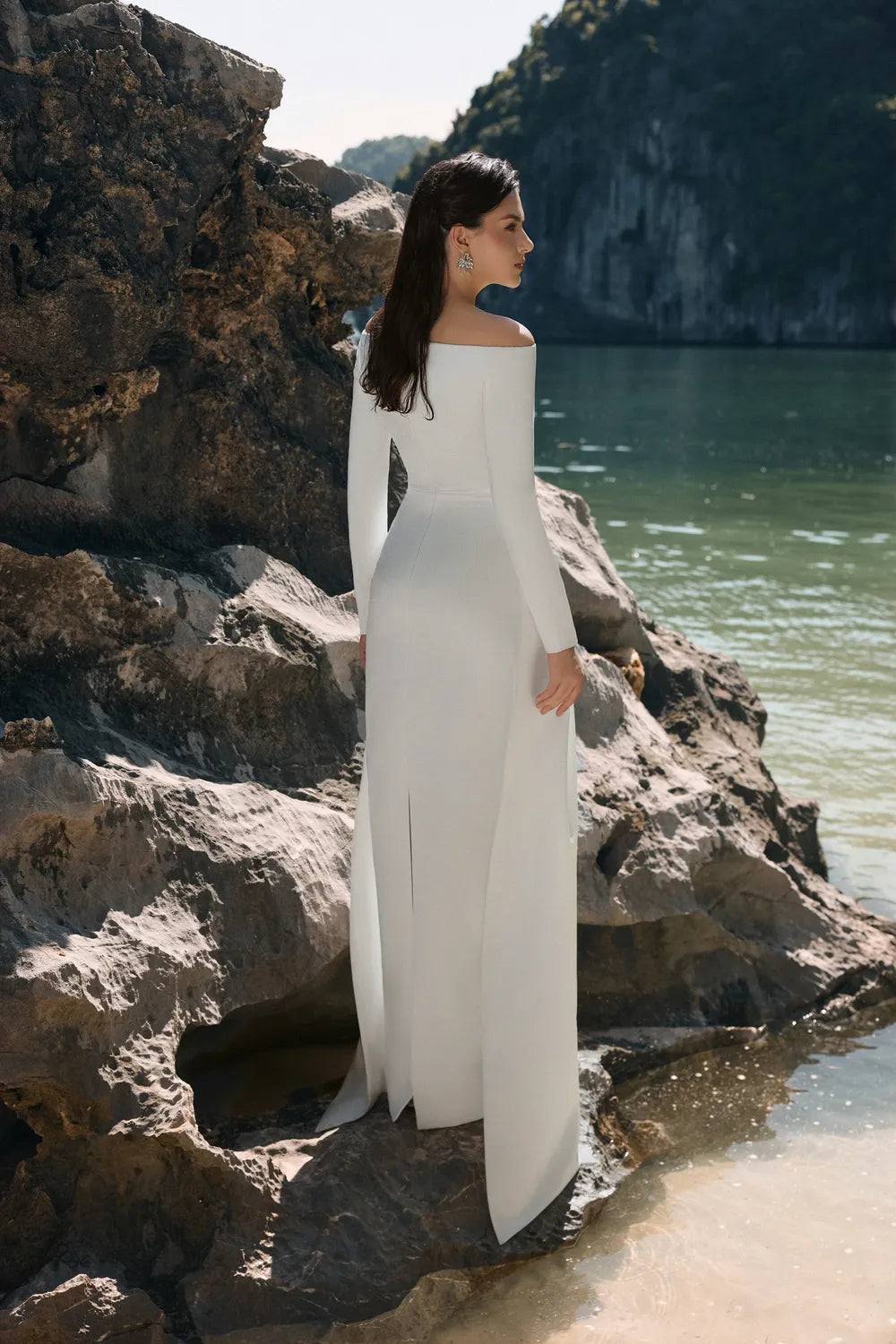 Floral Embellished Long Flap Straight Dress