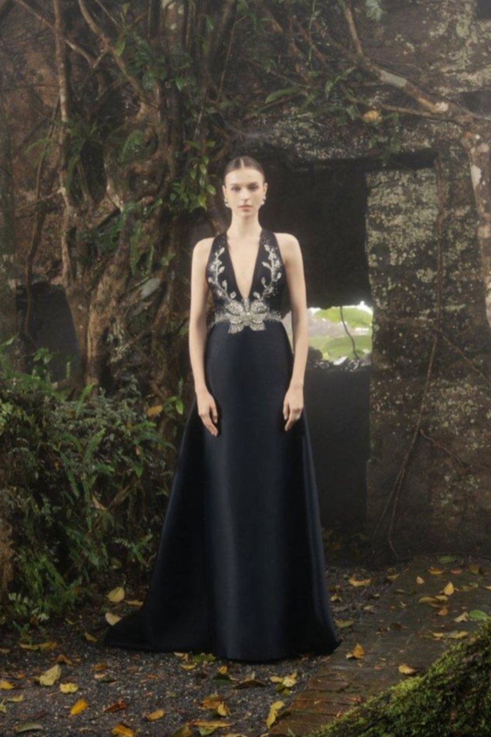 Strappy Deep V-Neck Dress