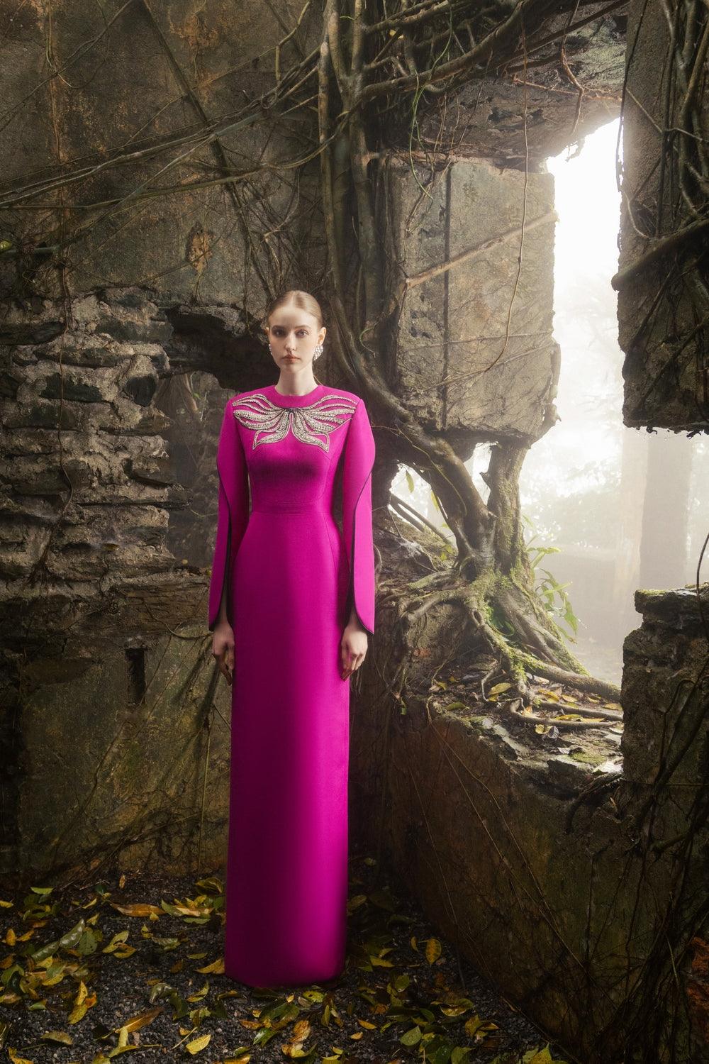 Stylized Flared Sleeves Straight Dress