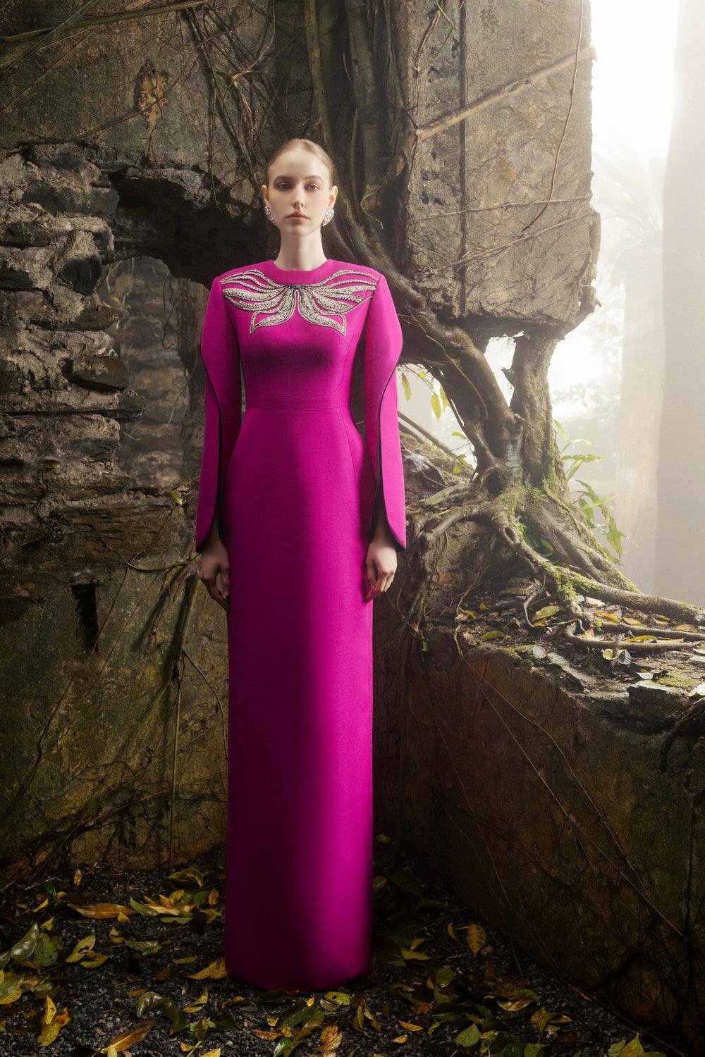 Stylized Flared Sleeves Straight Dress