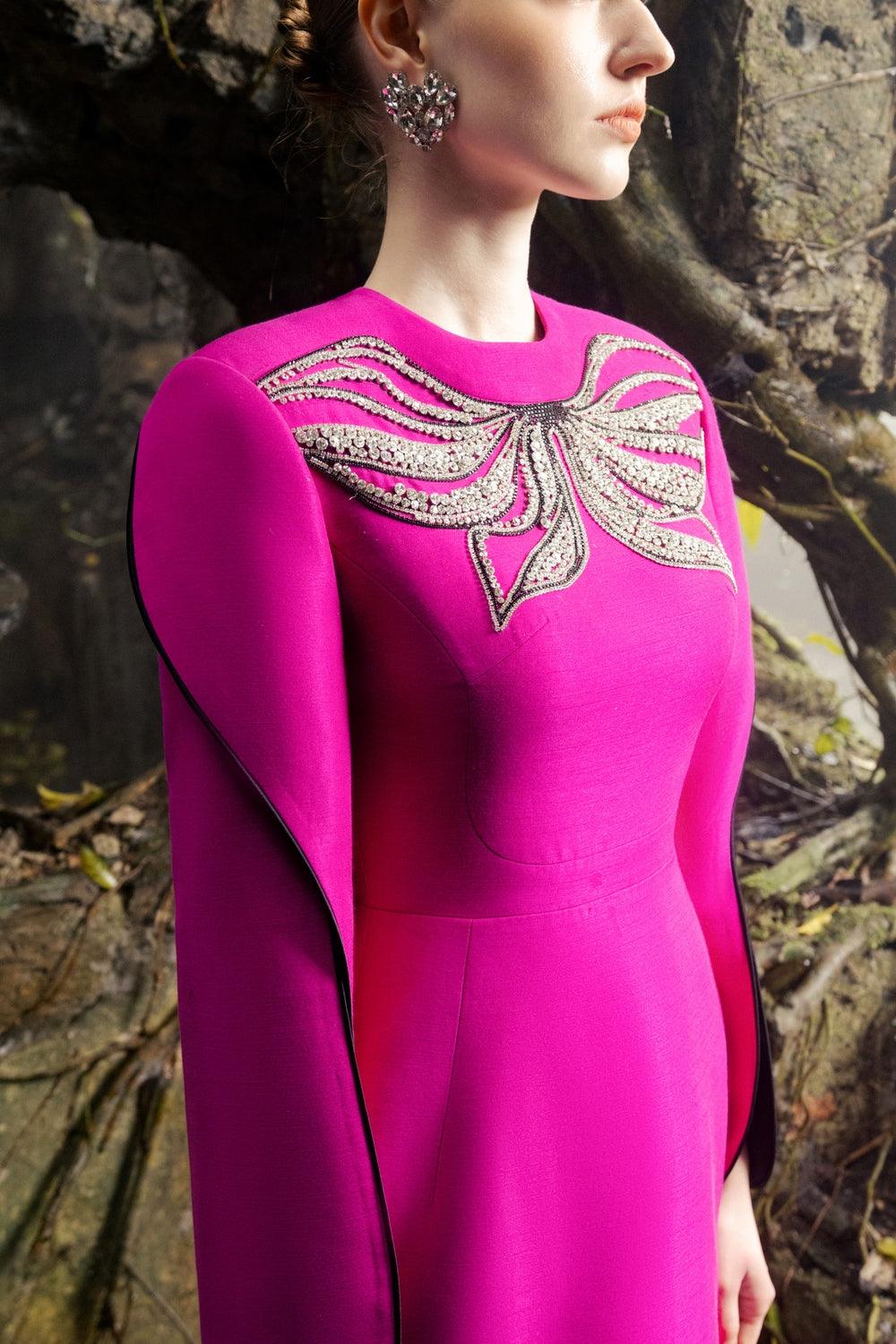 Stylized Flared Sleeves Straight Dress