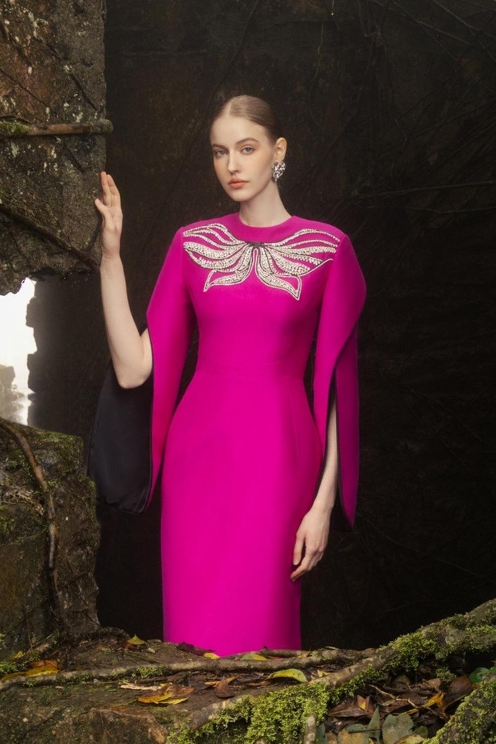 Stylized Flared Sleeves Straight Dress