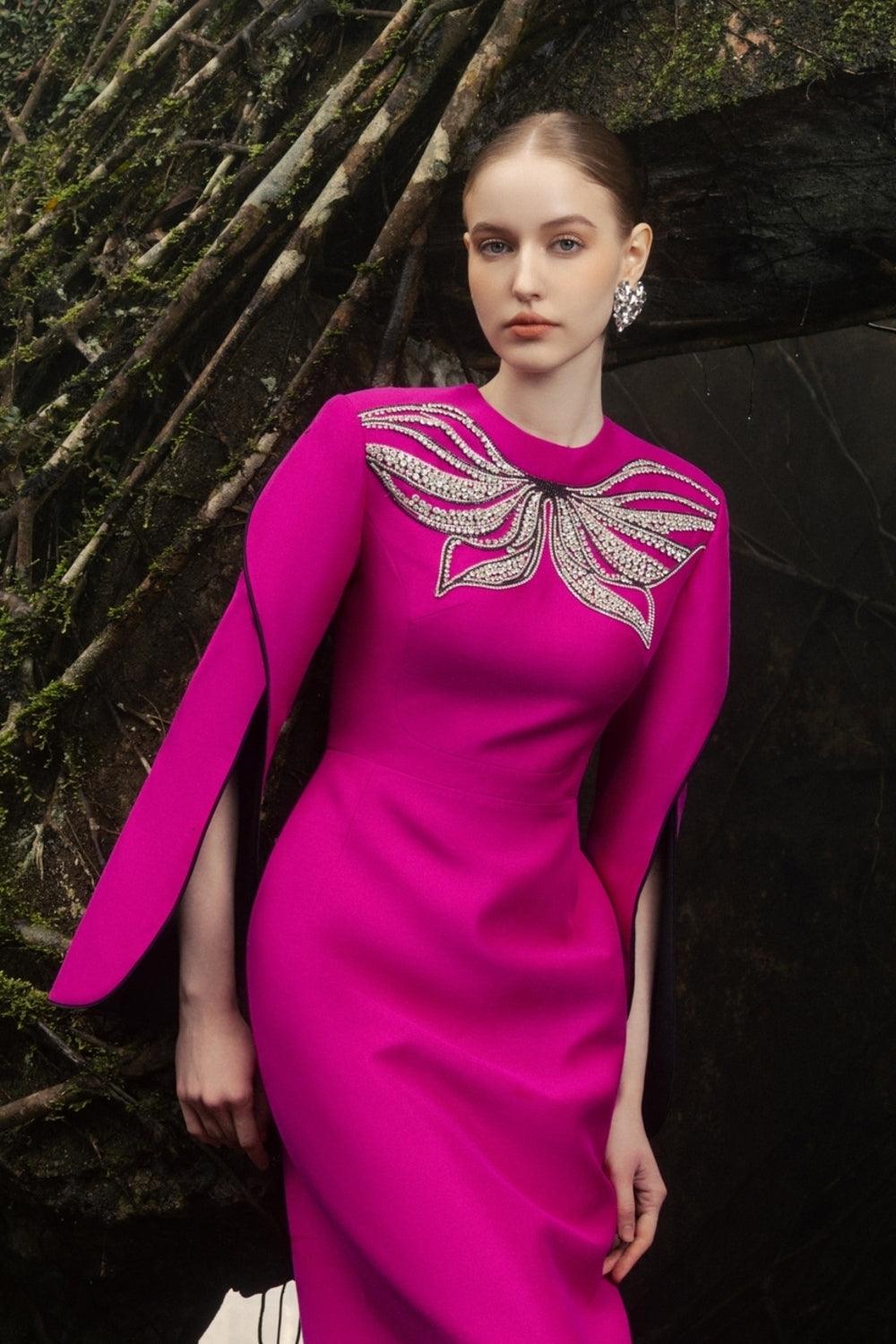 Stylized Flared Sleeves Straight Dress