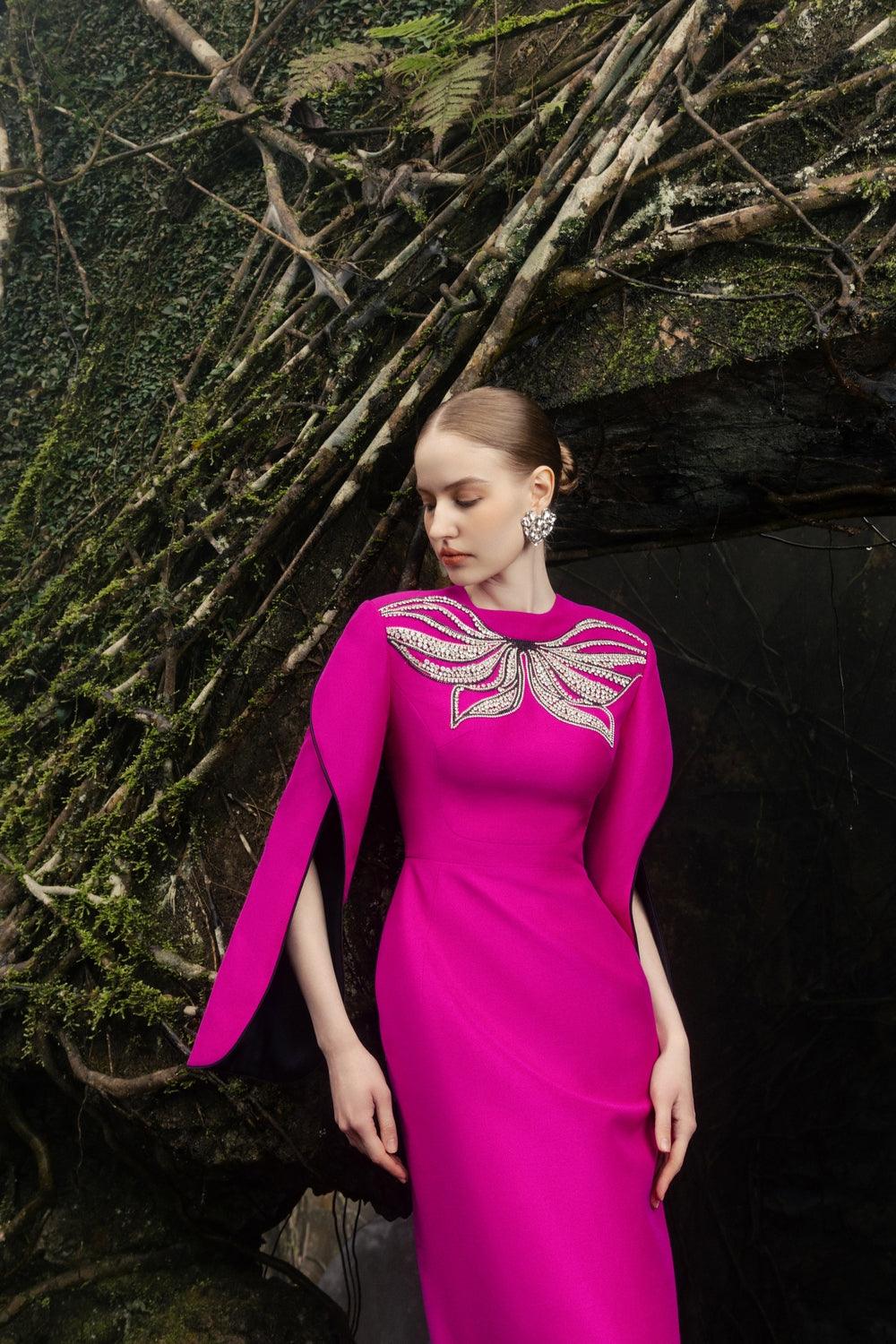 Stylized Flared Sleeves Straight Dress