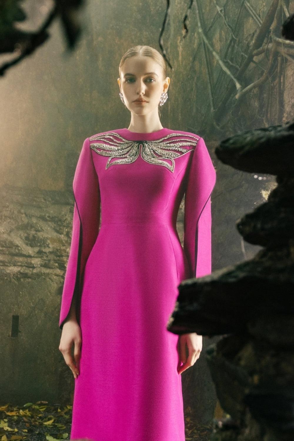 Stylized Flared Sleeves Straight Dress