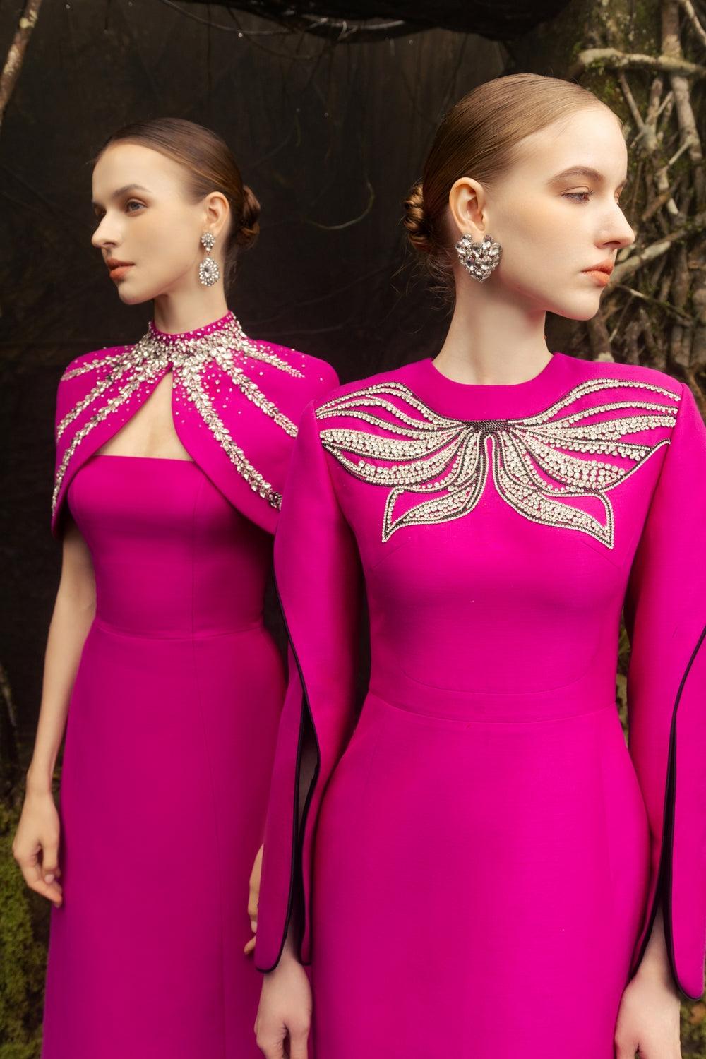 Stylized Flared Sleeves Straight Dress