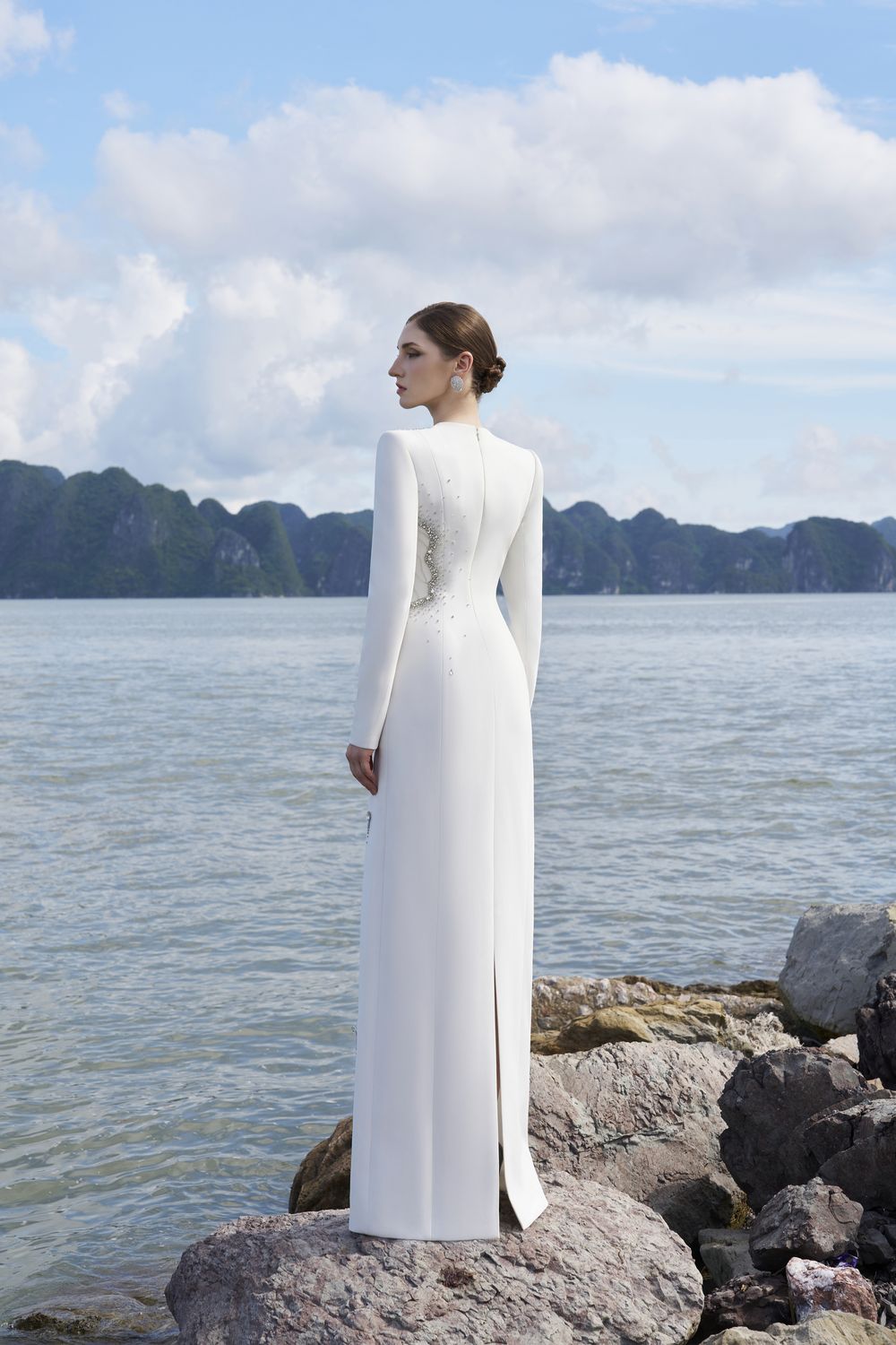 Floral Crystal Embellished Straight Dress