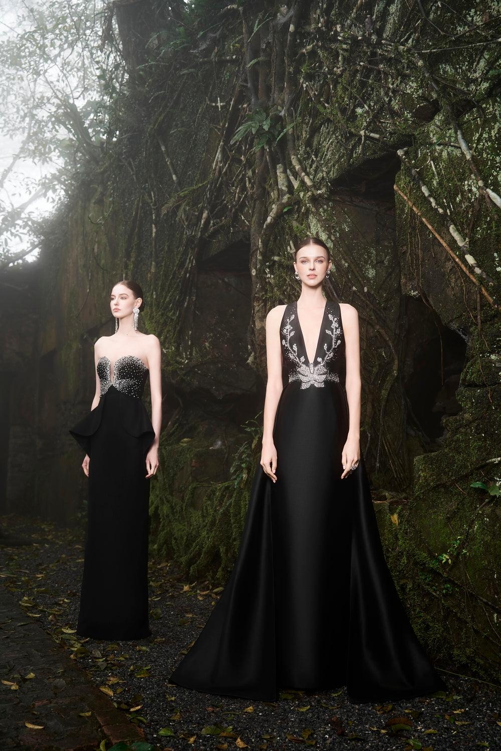 Crystal Strapless Peplum Dress