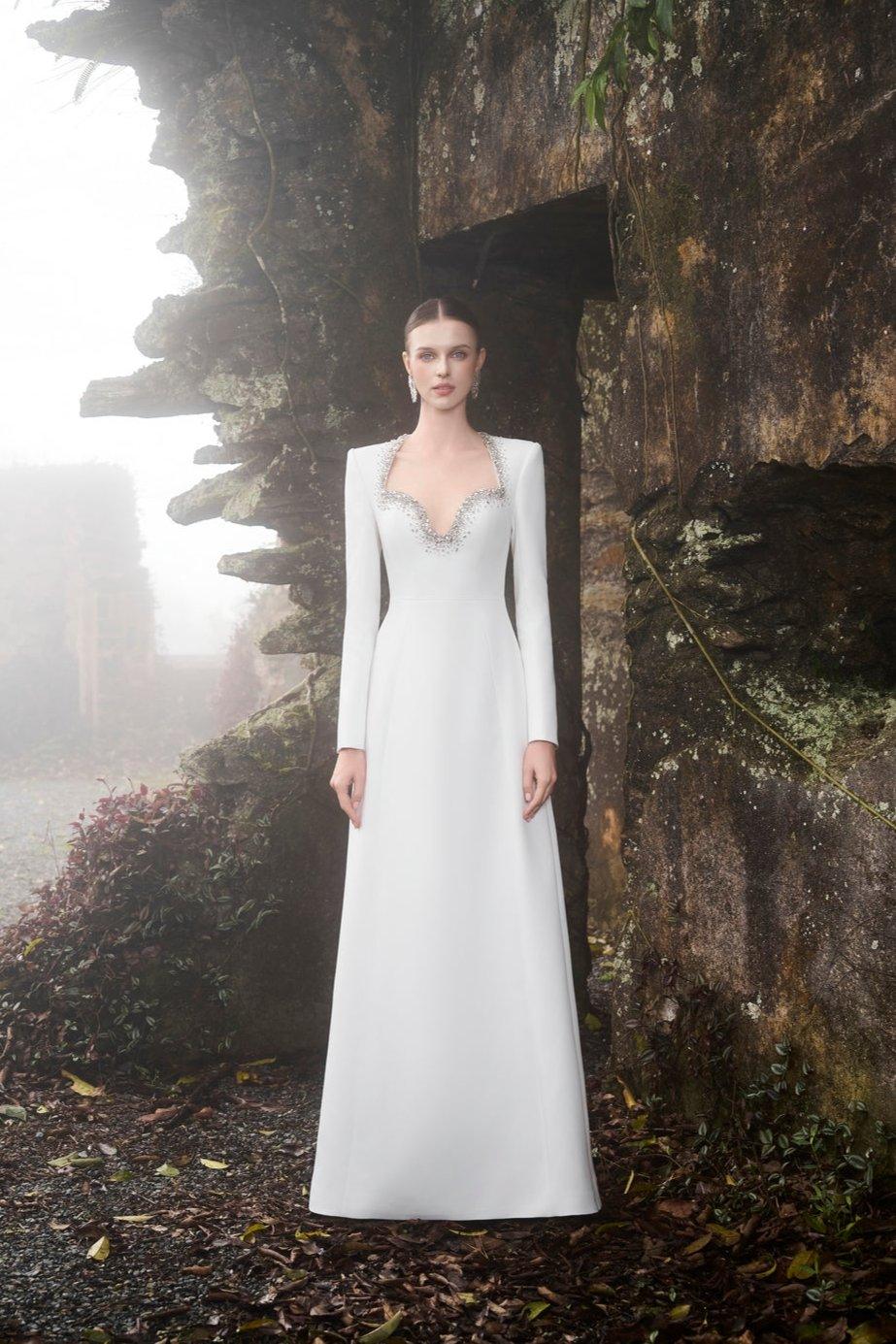 Stylized Neckline A-Line Dress