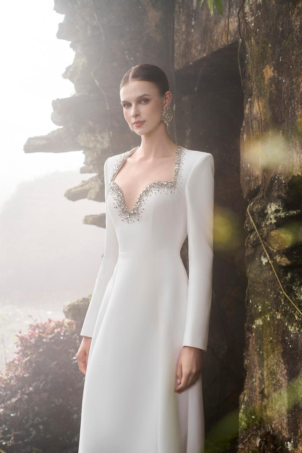 Stylized Neckline A-Line Dress