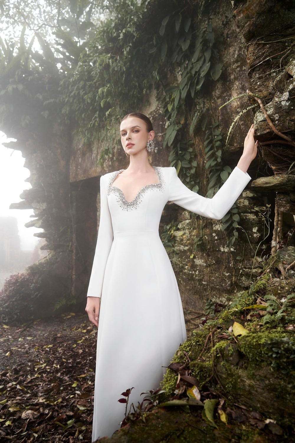 Stylized Neckline A-Line Dress