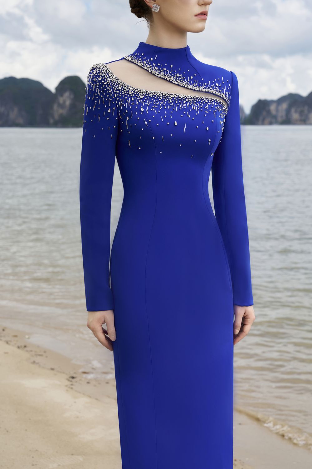 See-Through Cut-Out Straight Dress