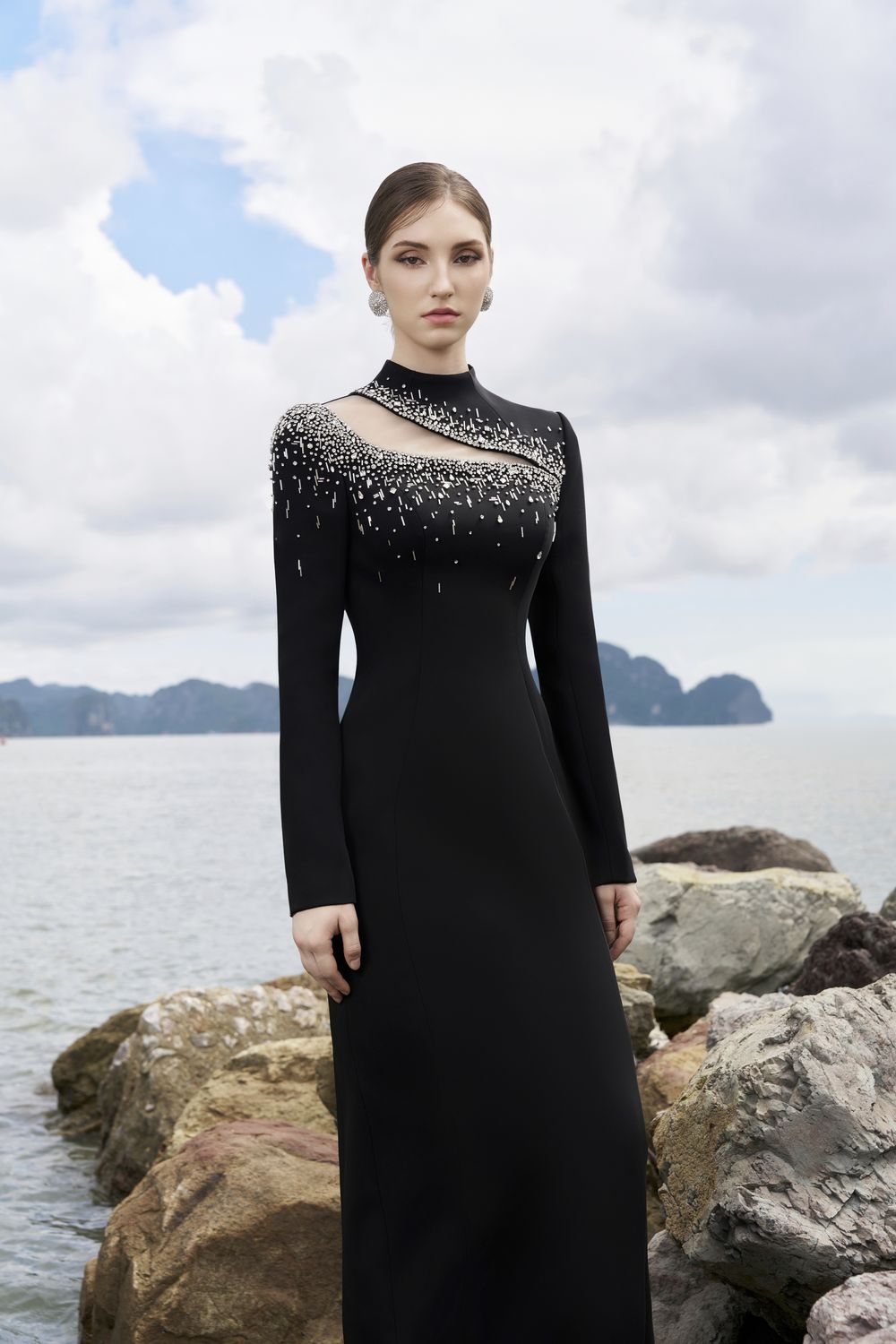 See-Through Cut-Out Straight Dress