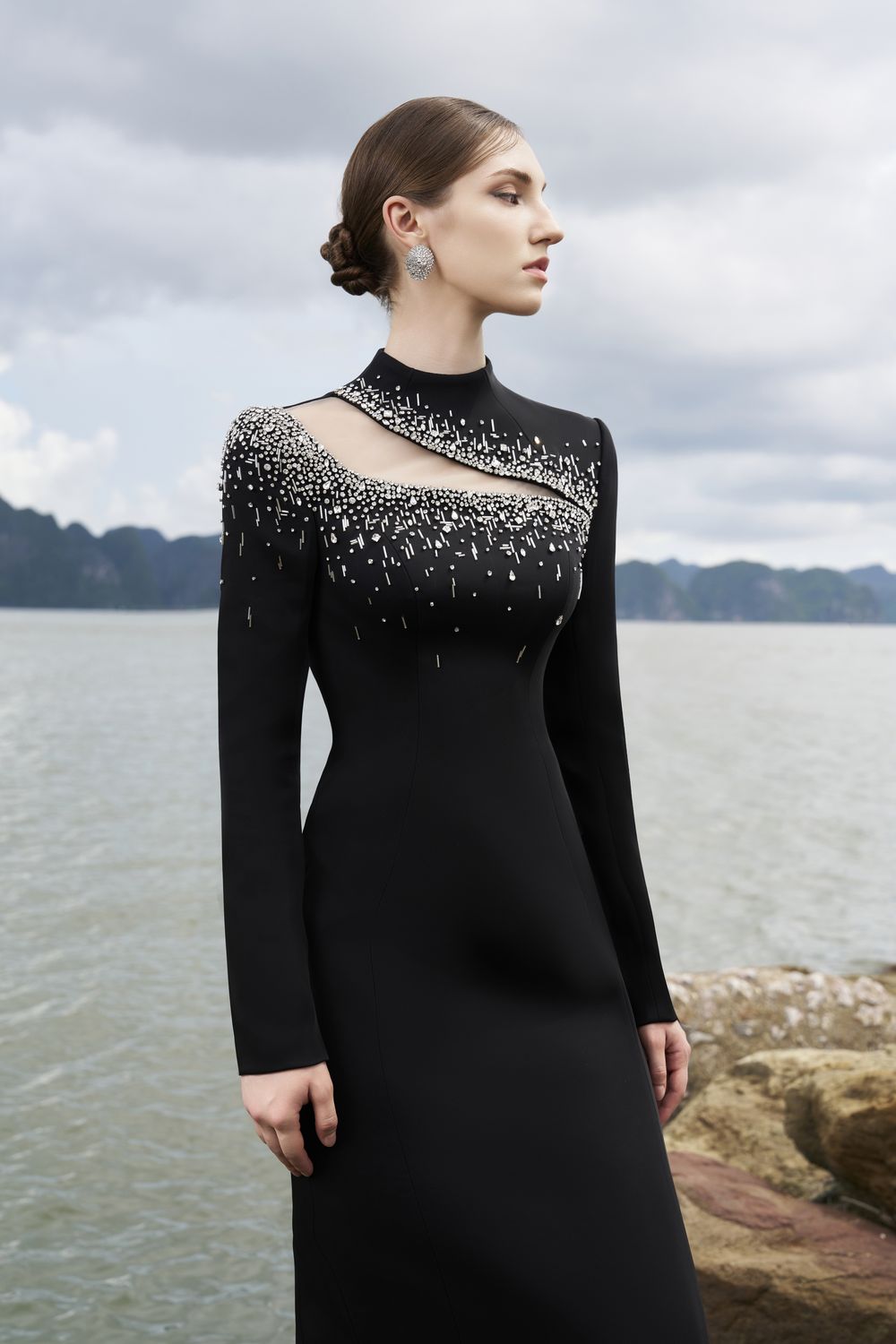 See-Through Cut-Out Straight Dress