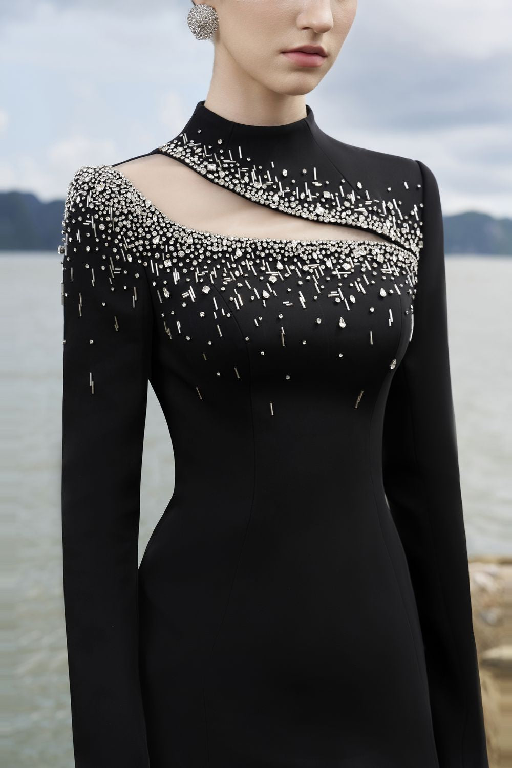 See-Through Cut-Out Straight Dress