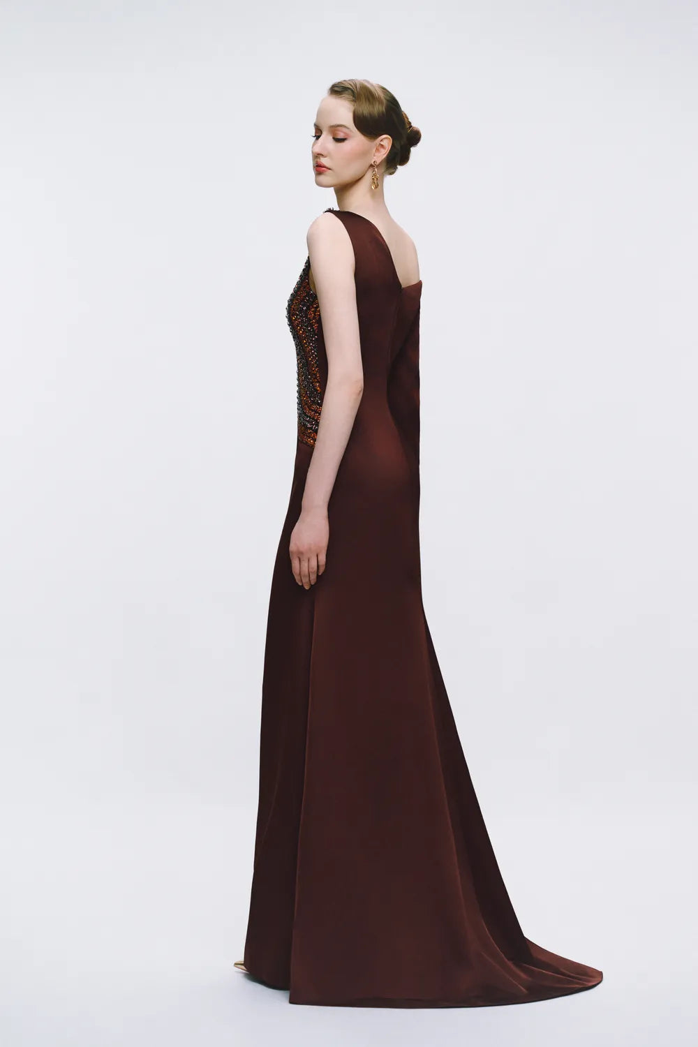 Symmetric Sleeve One Shoulder Dress