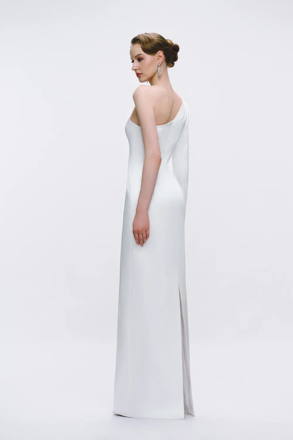 One-Sided Embellished One Shoulder Dress