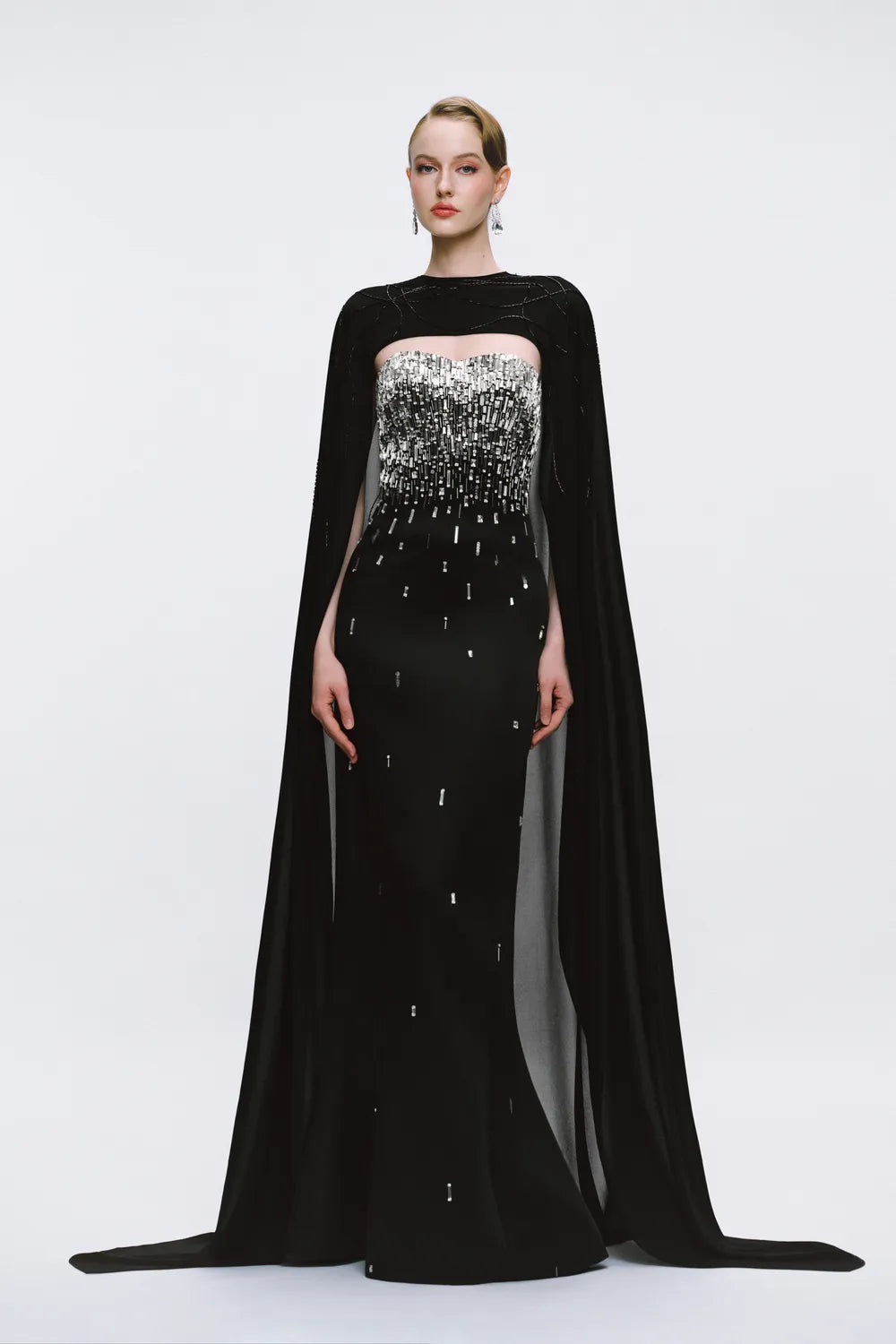 Fallen Embellished Strapless Dress