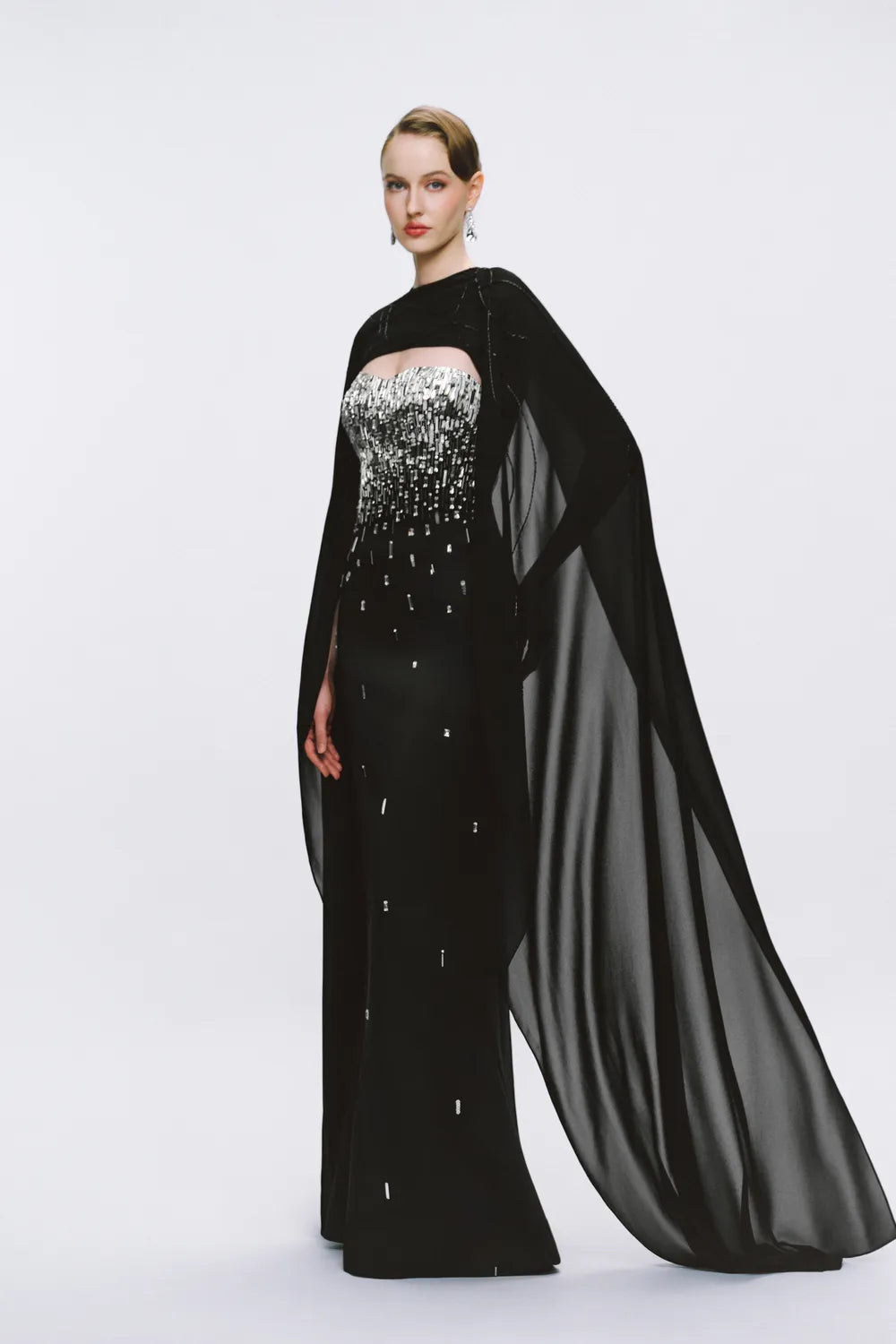Fallen Embellished Strapless Dress