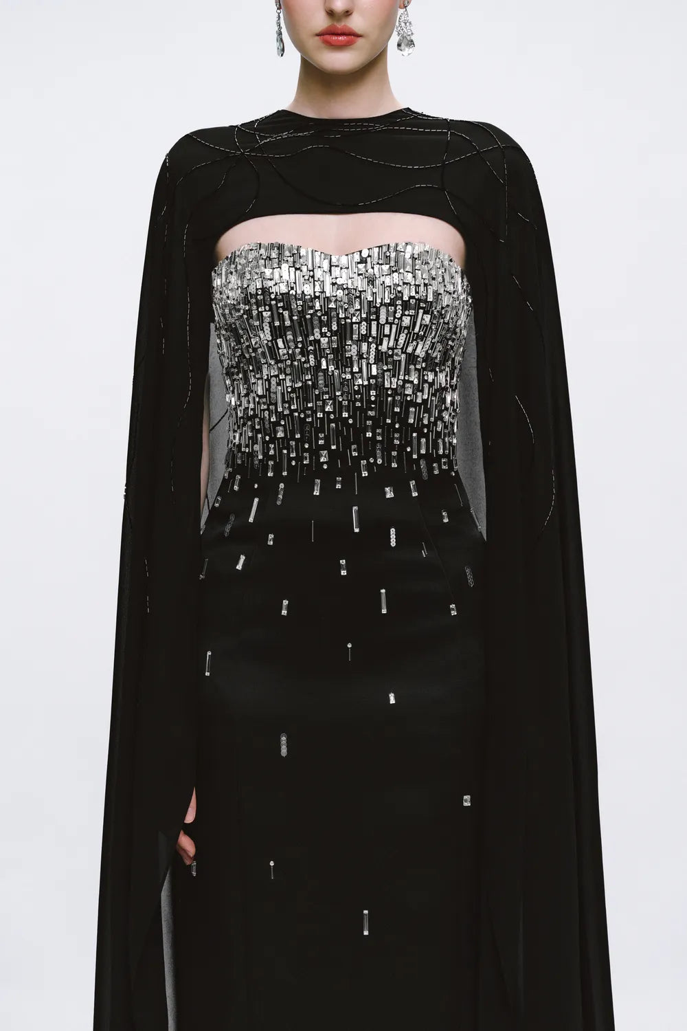 Fallen Embellished Strapless Dress