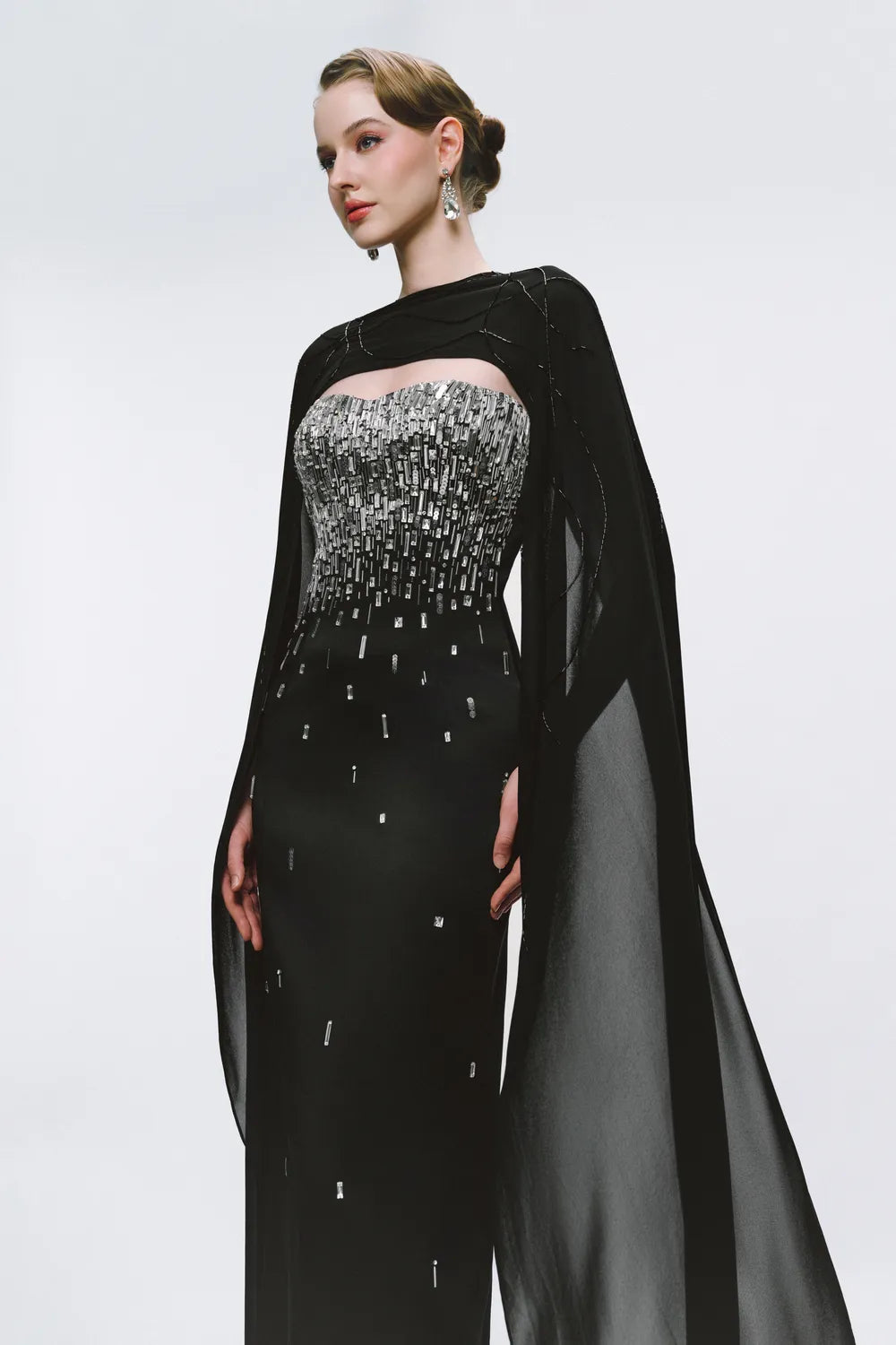 Fallen Embellished Strapless Dress