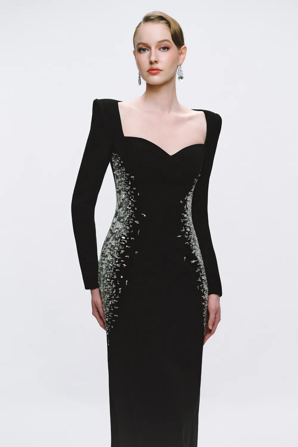 Trapezoid Semi-Heart Chestline Bodyfit Dress
