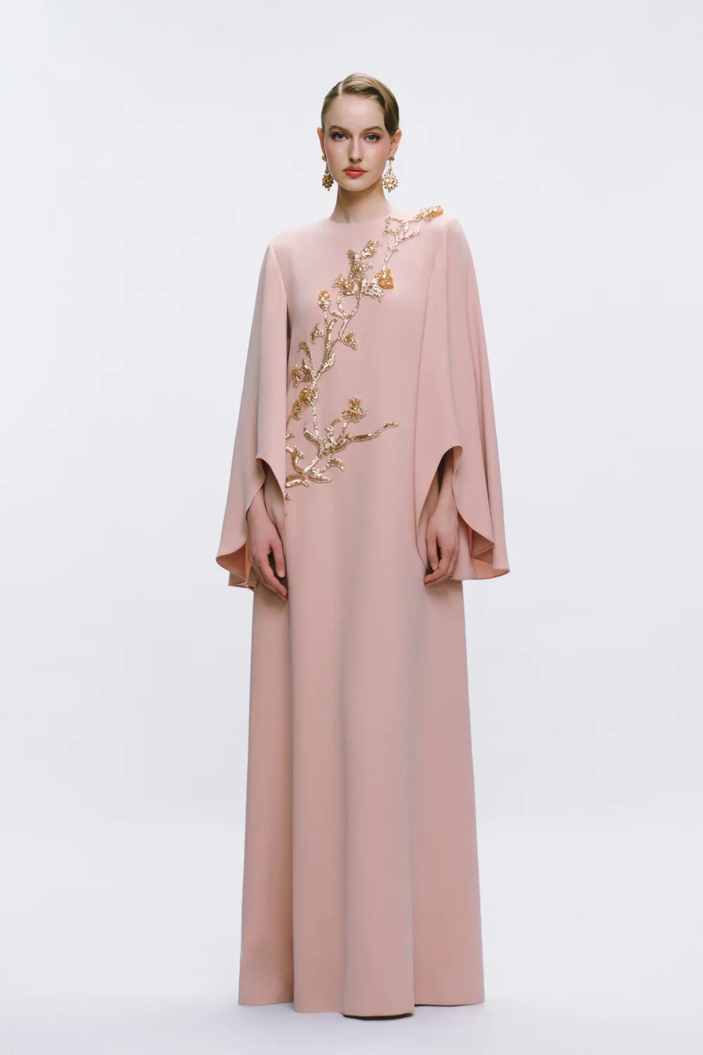 Wavy Sleeve Cuffs Relaxed Dress