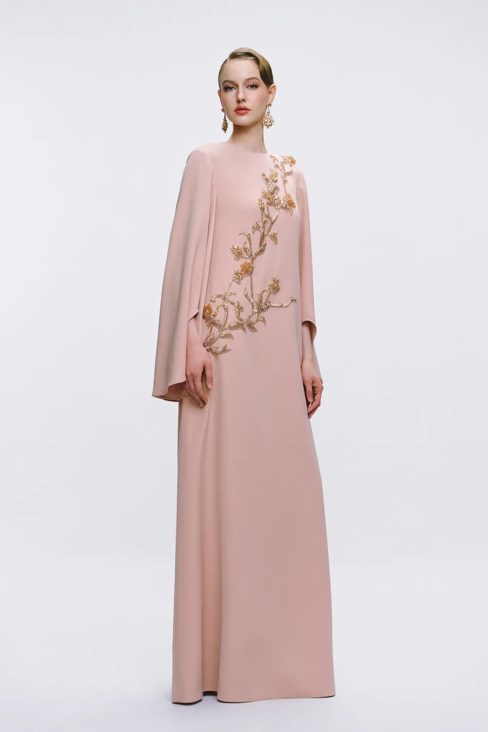 Wavy Sleeve Cuffs Relaxed Dress