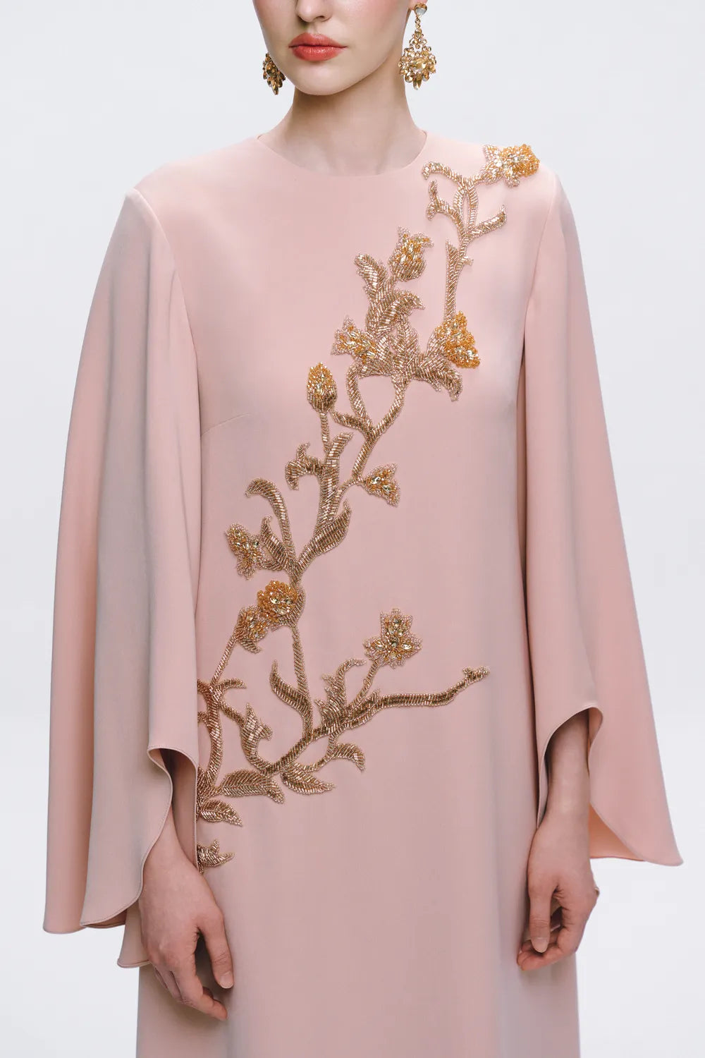 Wavy Sleeve Cuffs Relaxed Dress
