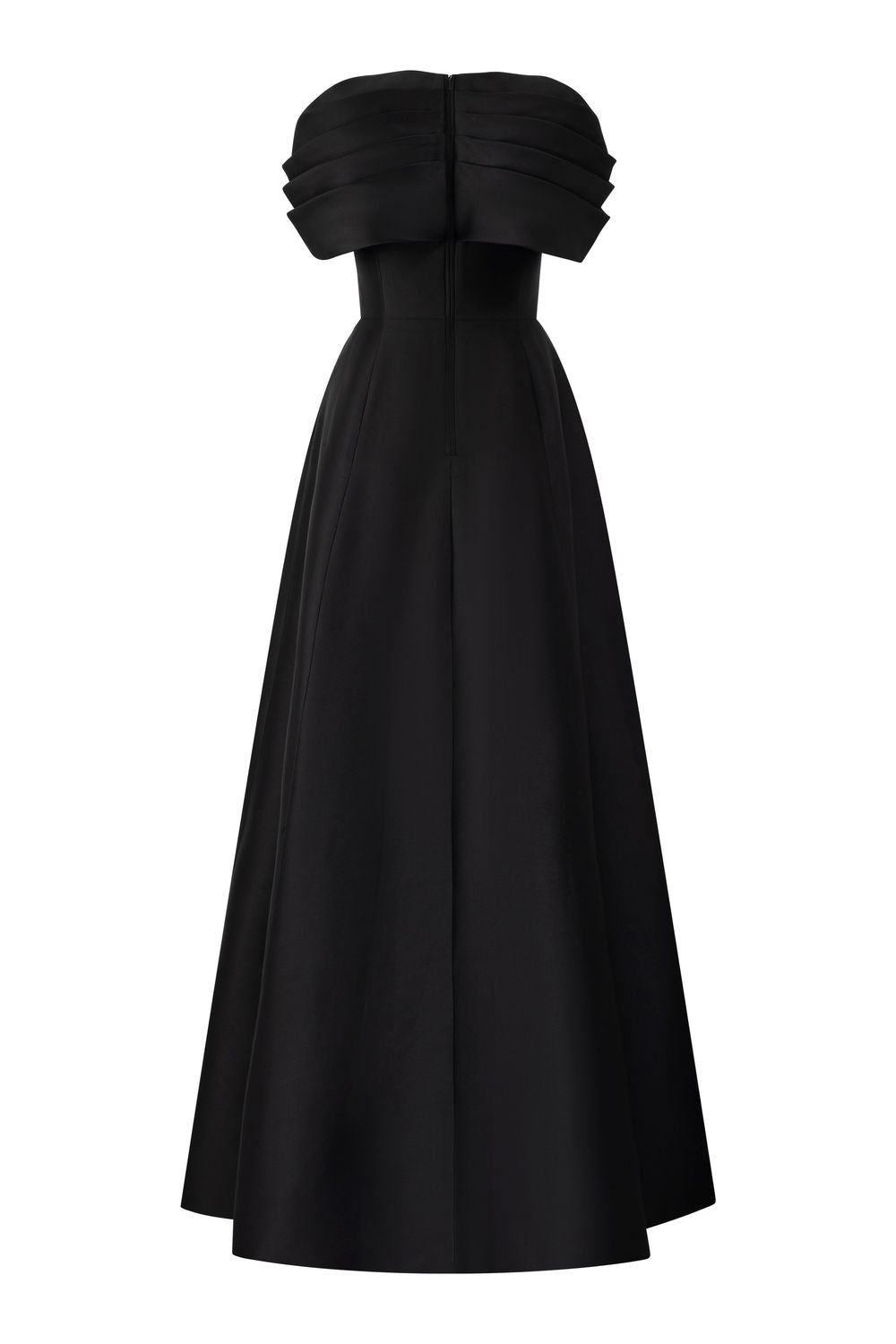 Gathered Cape Shoulder A-Line Dress