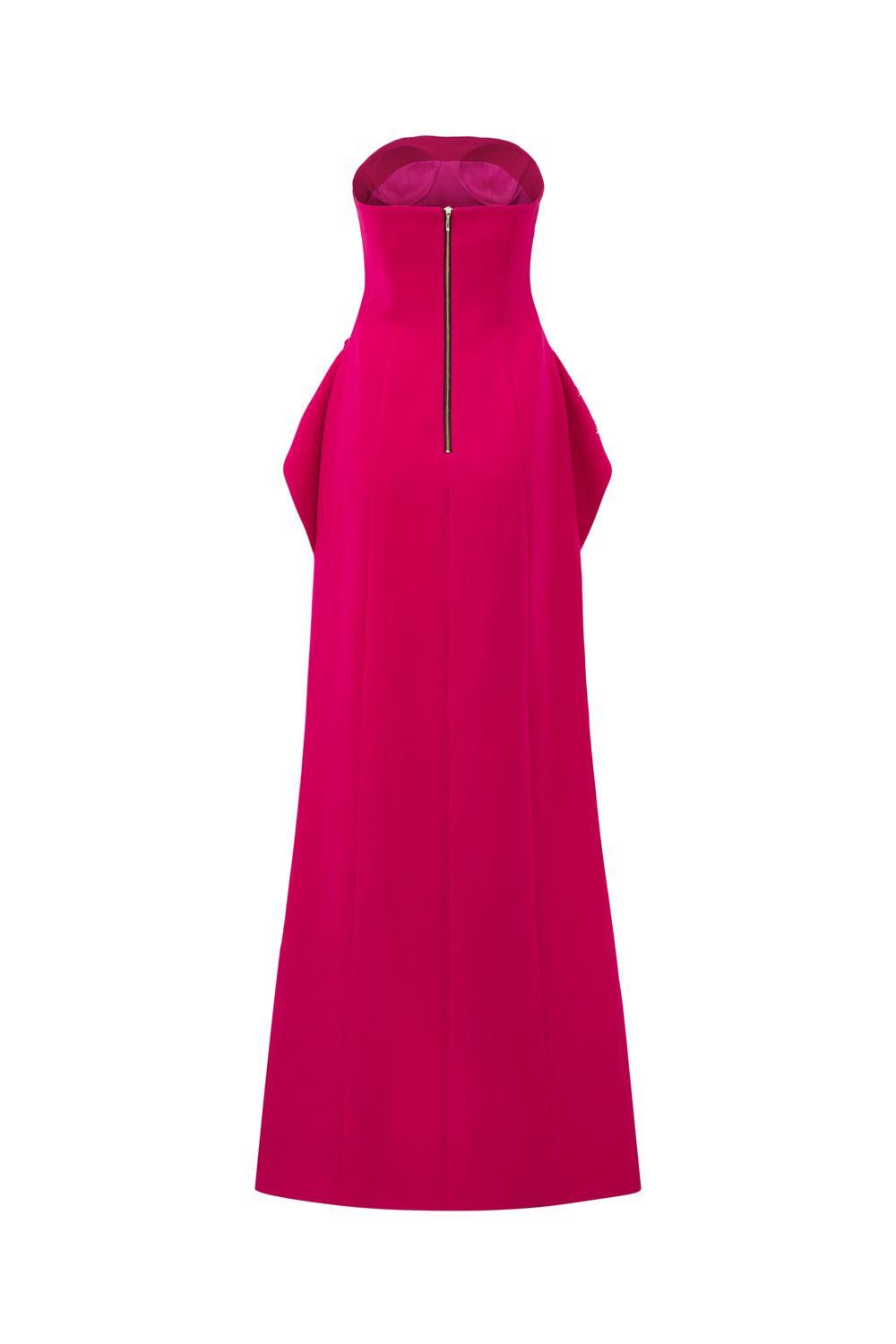 Strapless Flared Hip Flap A-Line Dress