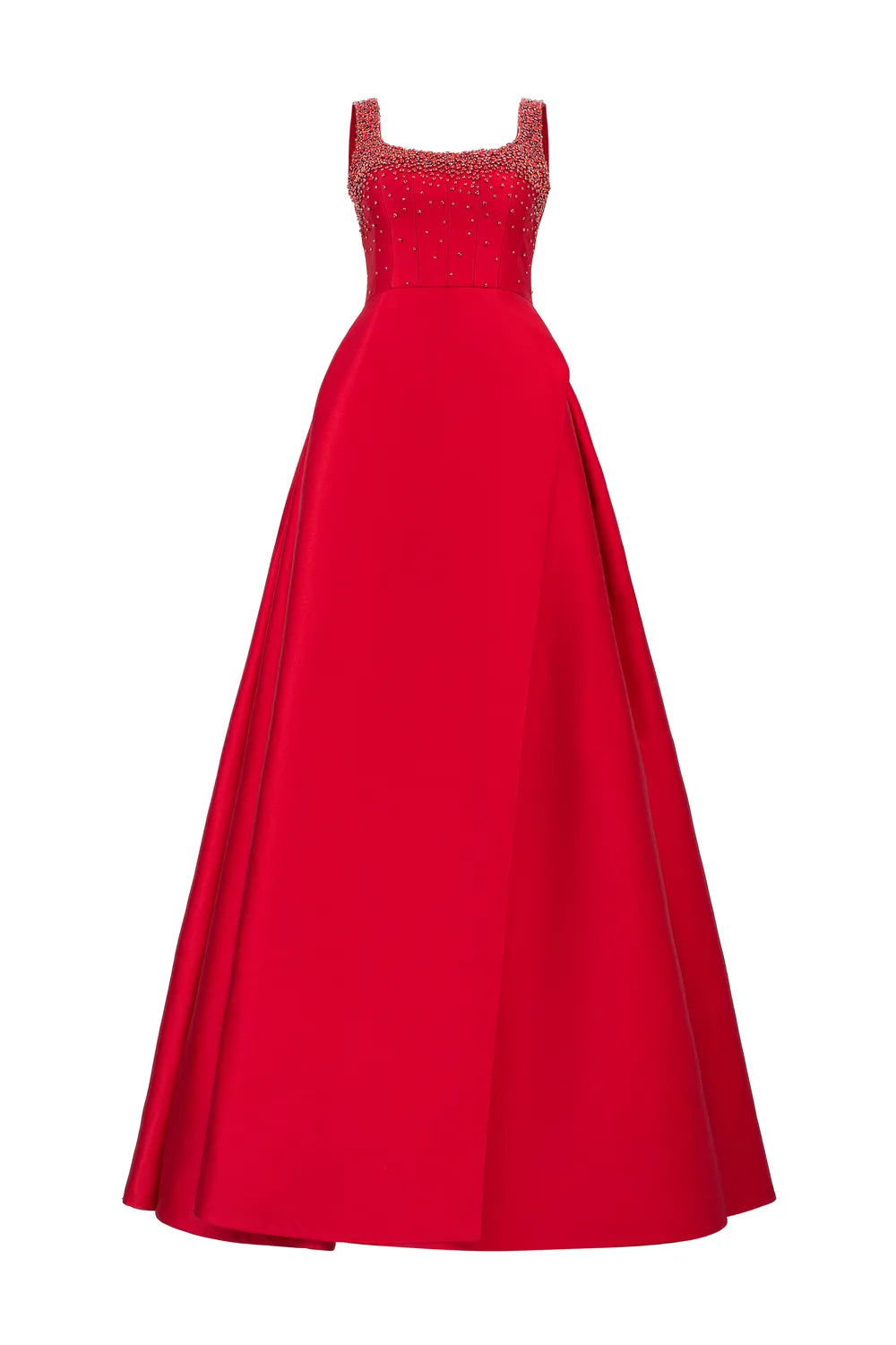 Strappy Square Neck Flared A-line Dress