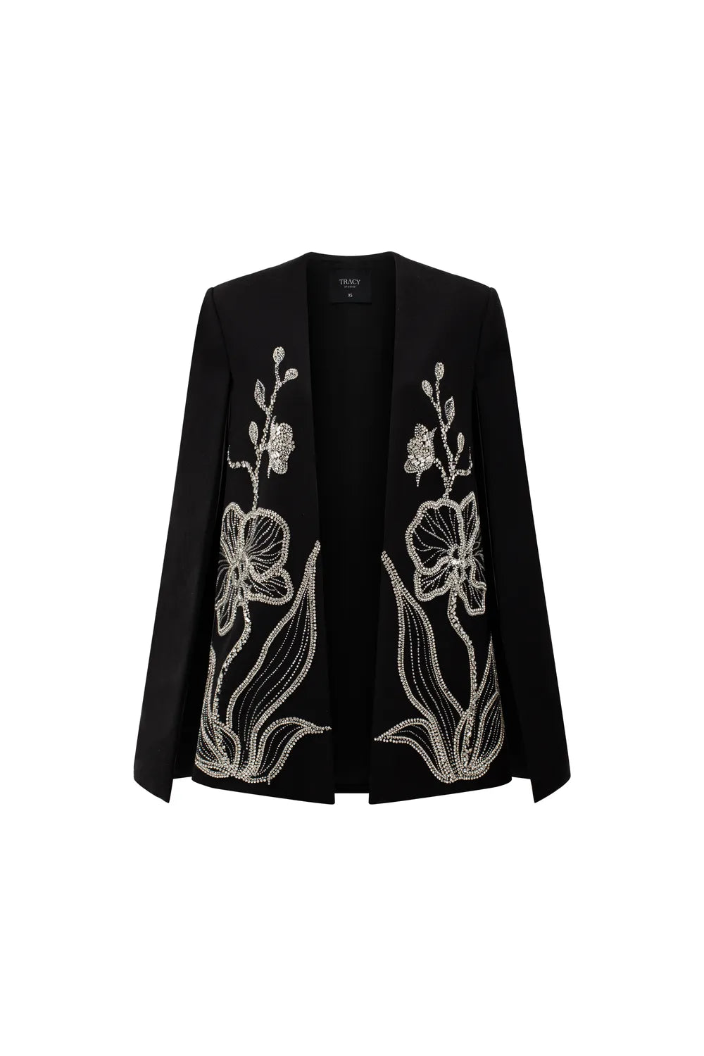 Crystal Embellished A-line Cape With Straight Strapless Basic Dress Set