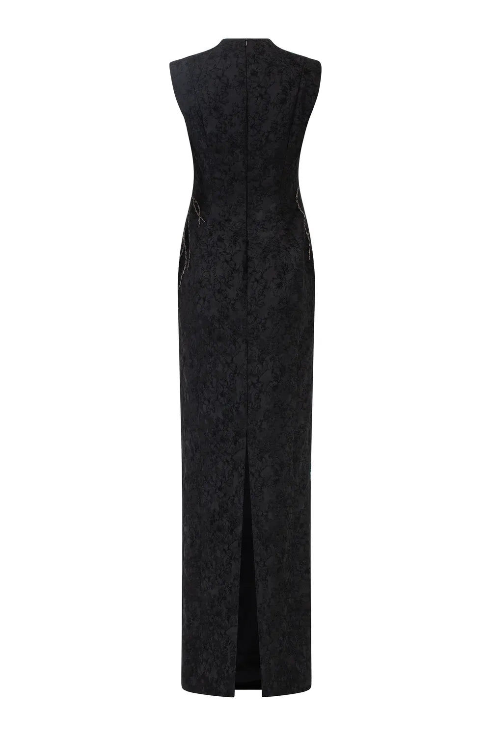 High Neck Crystal Embellished Straight Dress