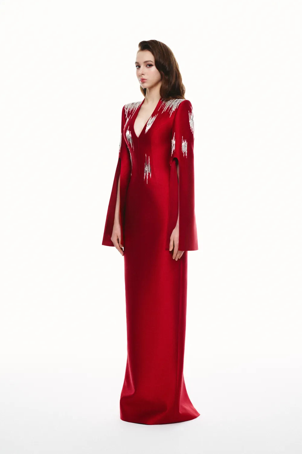 Glitch Crystal And Bead Embellished Straight Dress