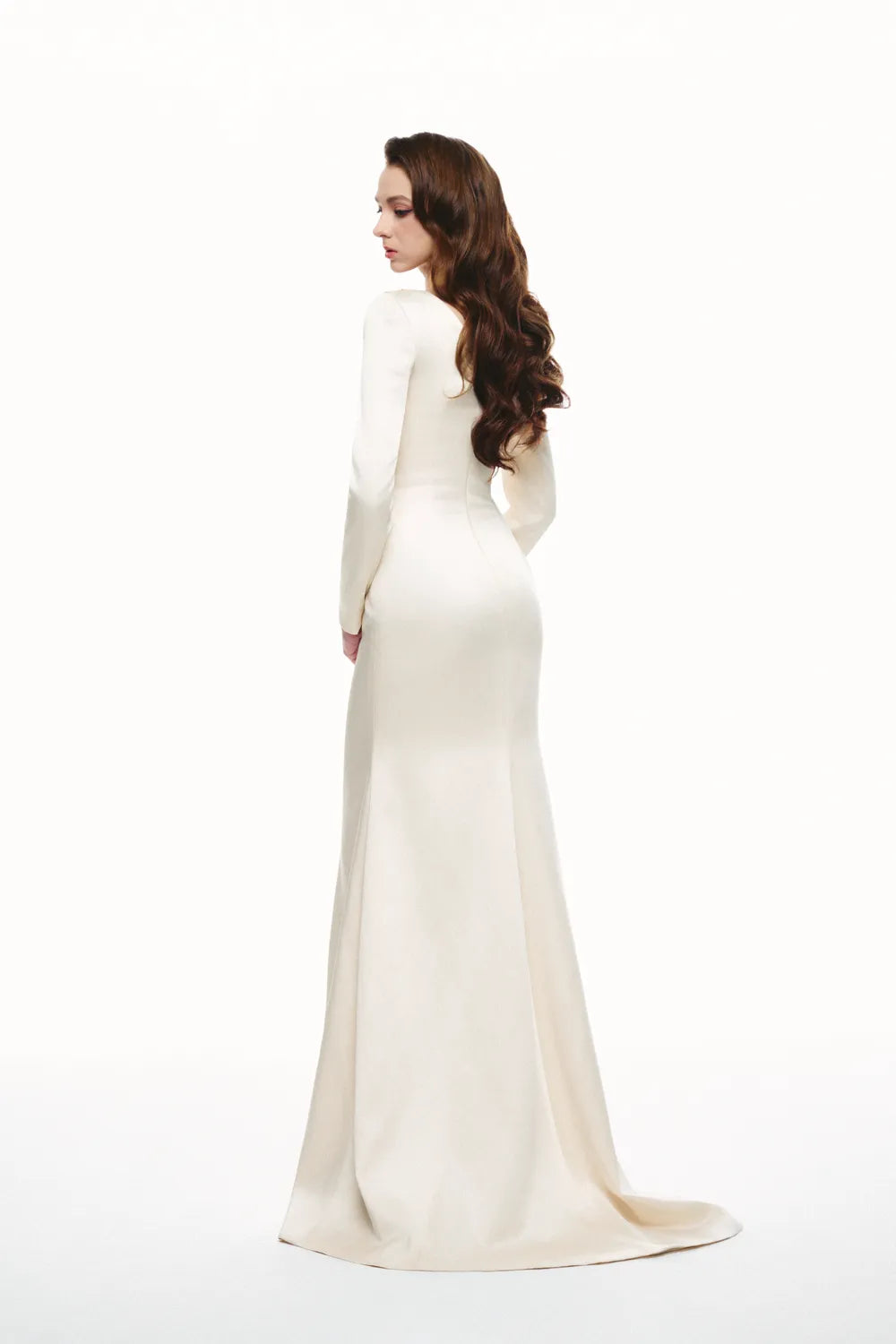 Asymmetric Side Curved Embellished Mermaid Dress